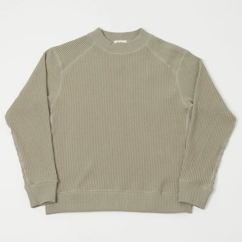 Jackman Midneck Waffle Sweatshirt - Shadow Khaki made by Jackman