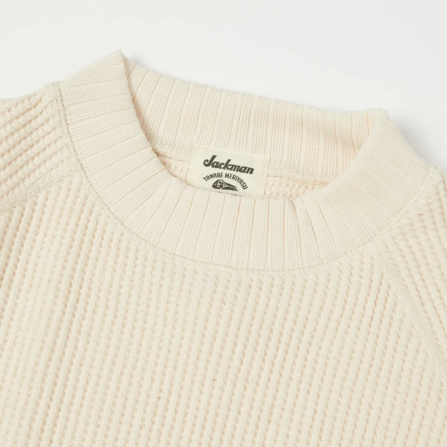 Jackman Midneck Waffle Sweatshirt - Ivory sold by Son of a Stag product image thumbnail 2