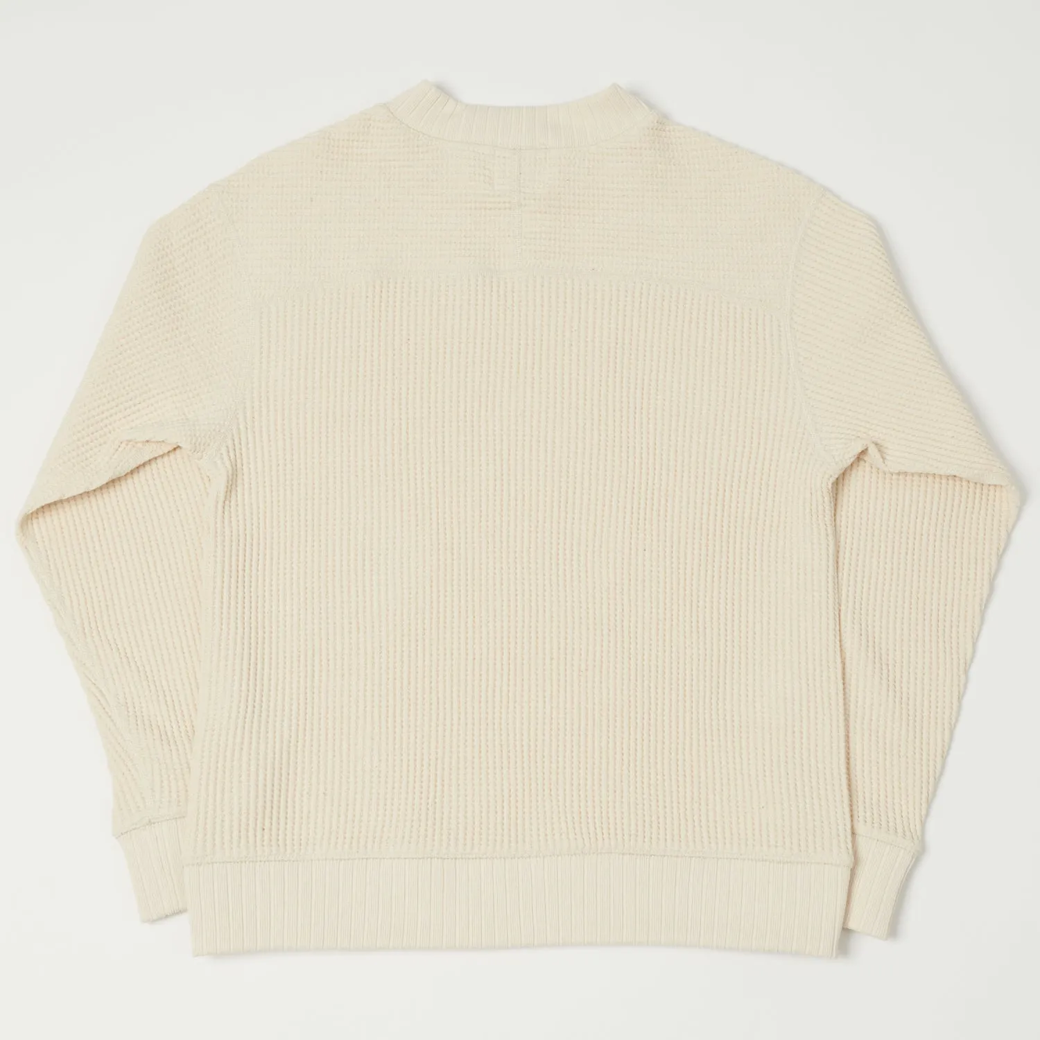 Jackman Midneck Waffle Sweatshirt - Ivory sold by Son of a Stag product image thumbnail 5