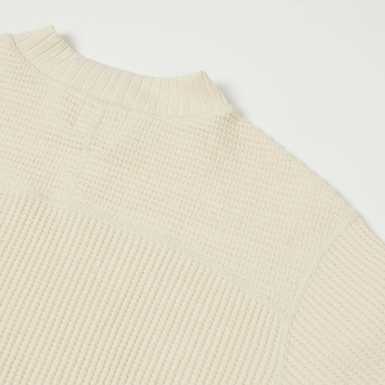 Jackman Midneck Waffle Sweatshirt - Ivory sold by Son of a Stag product image thumbnail 4