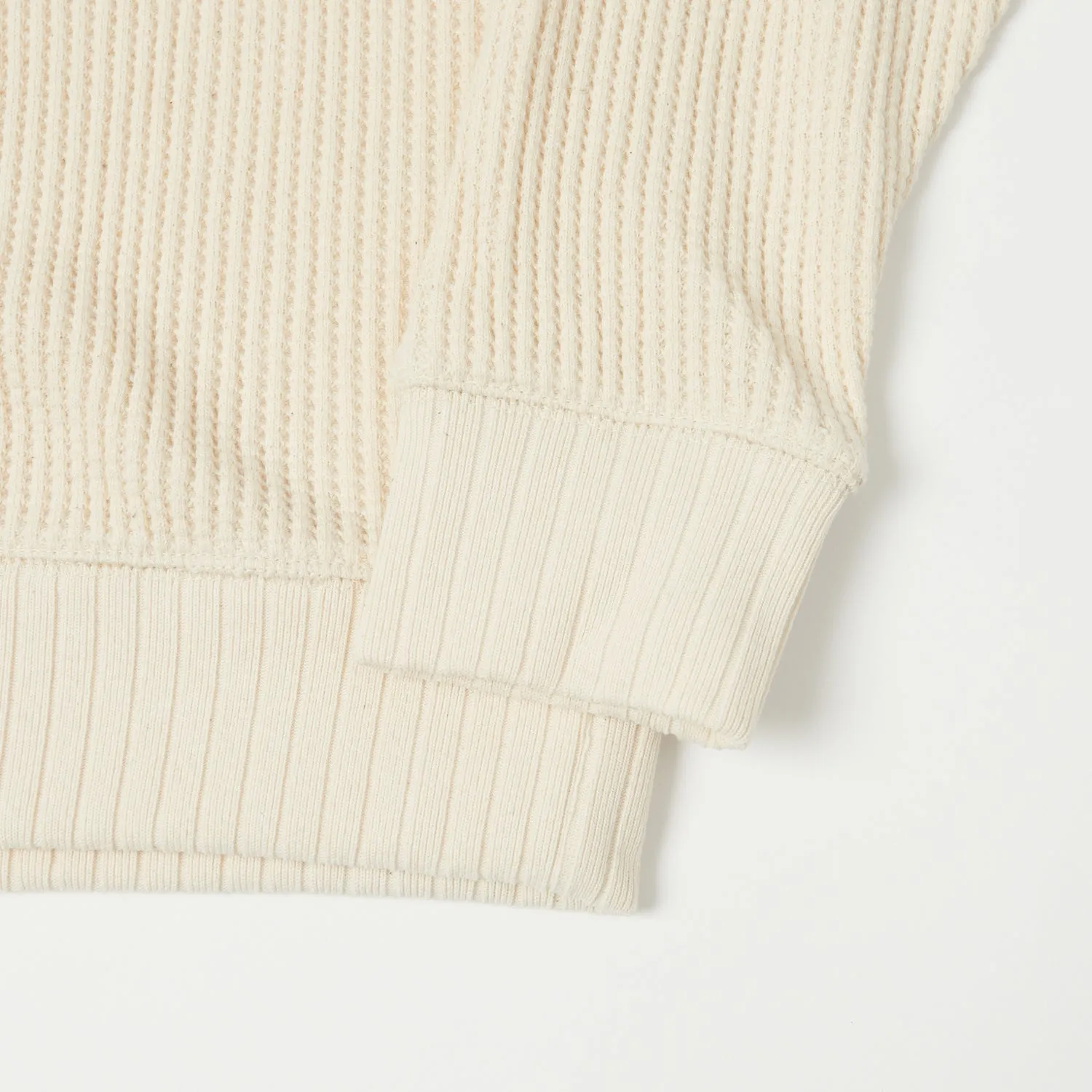 Jackman Midneck Waffle Sweatshirt - Ivory sold by Son of a Stag product image thumbnail 3