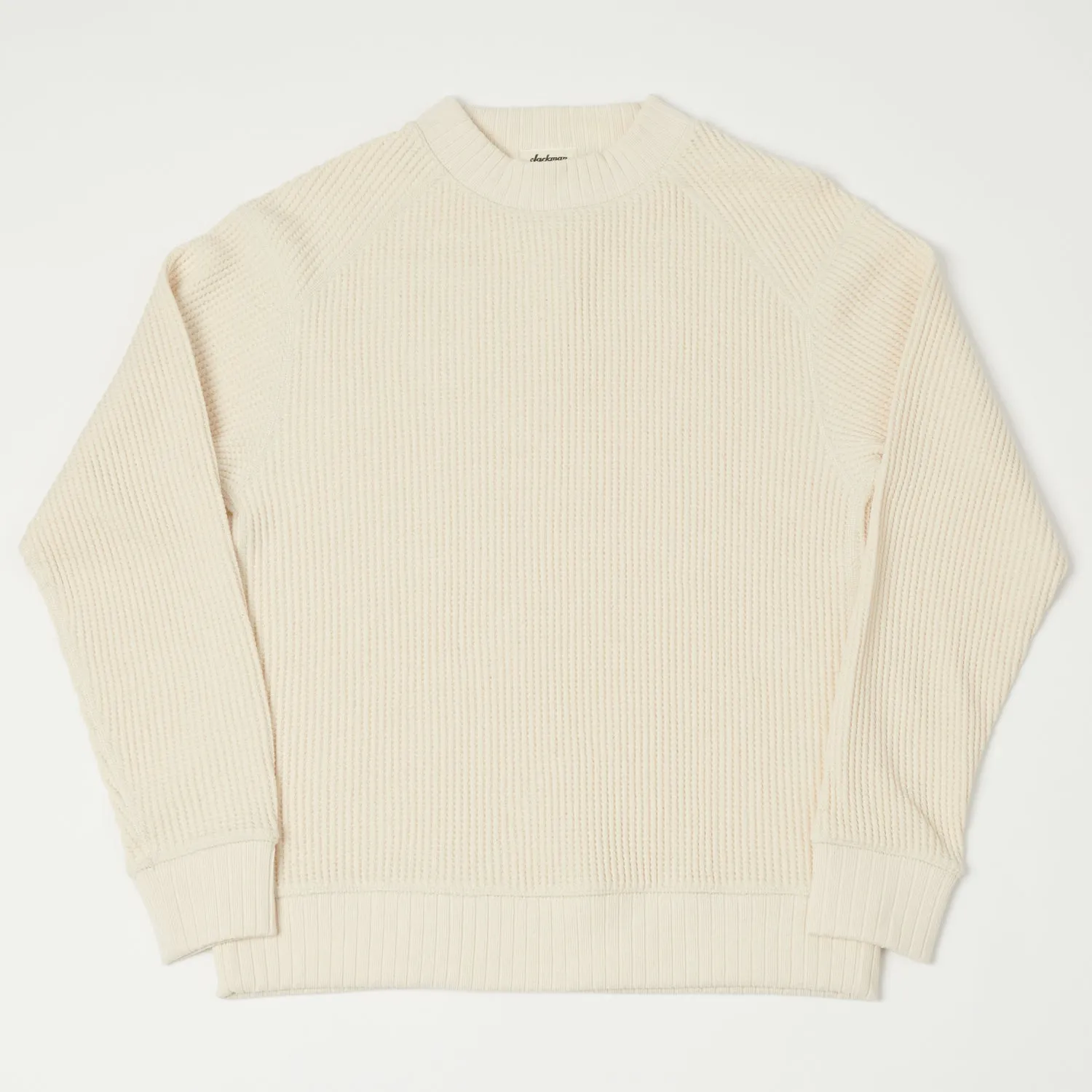 Jackman Midneck Waffle Sweatshirt - Ivory sold by Son of a Stag