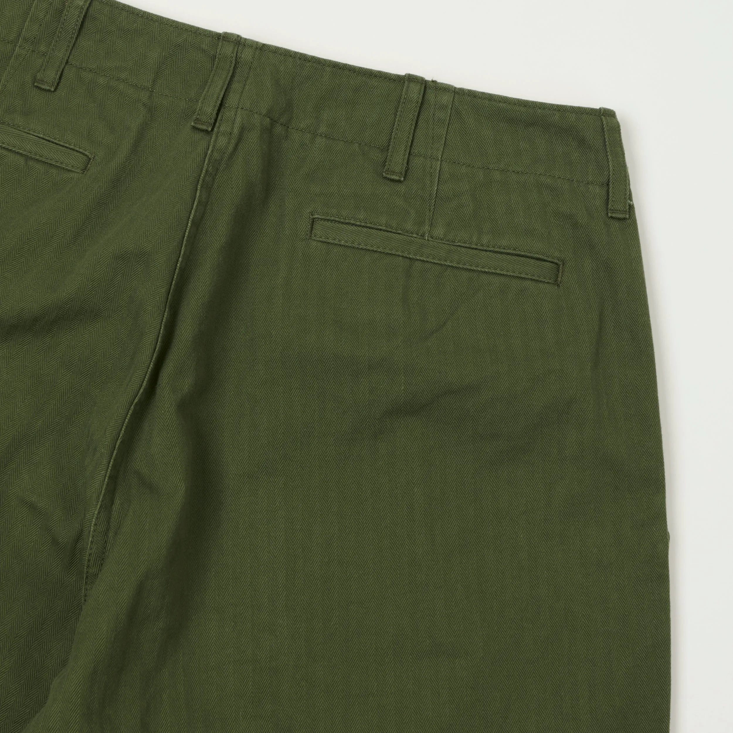 Beams Plus Herringbone Twill Chinos - Olive sold by Son of a Stag product image thumbnail 2