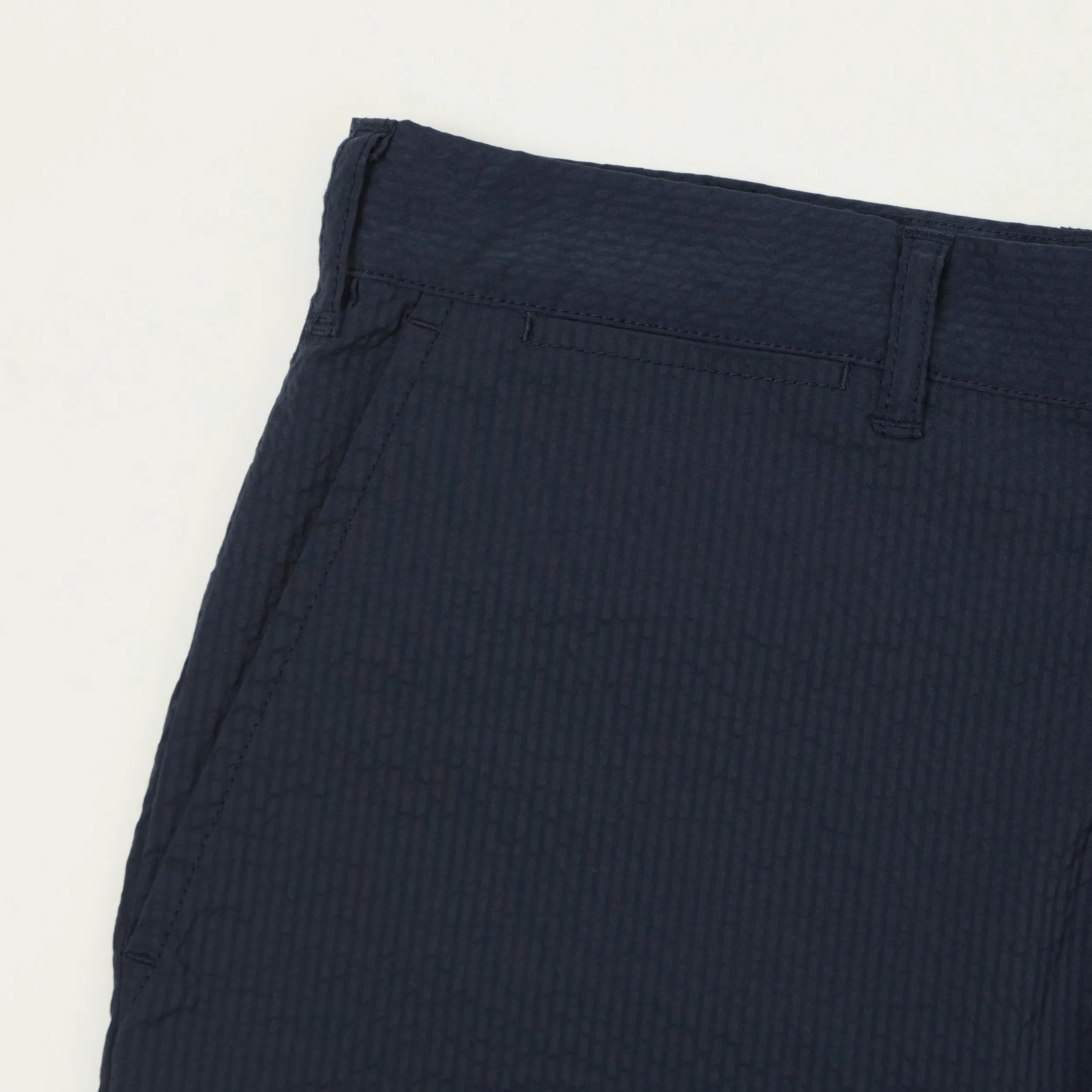Beams Plus Lighweight Seersucker Shorts - Navy sold by Son of a Stag product image thumbnail 4