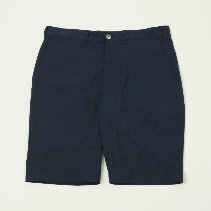 Beams Plus Lighweight Seersucker Shorts - Navy made by BEAMS PLUS