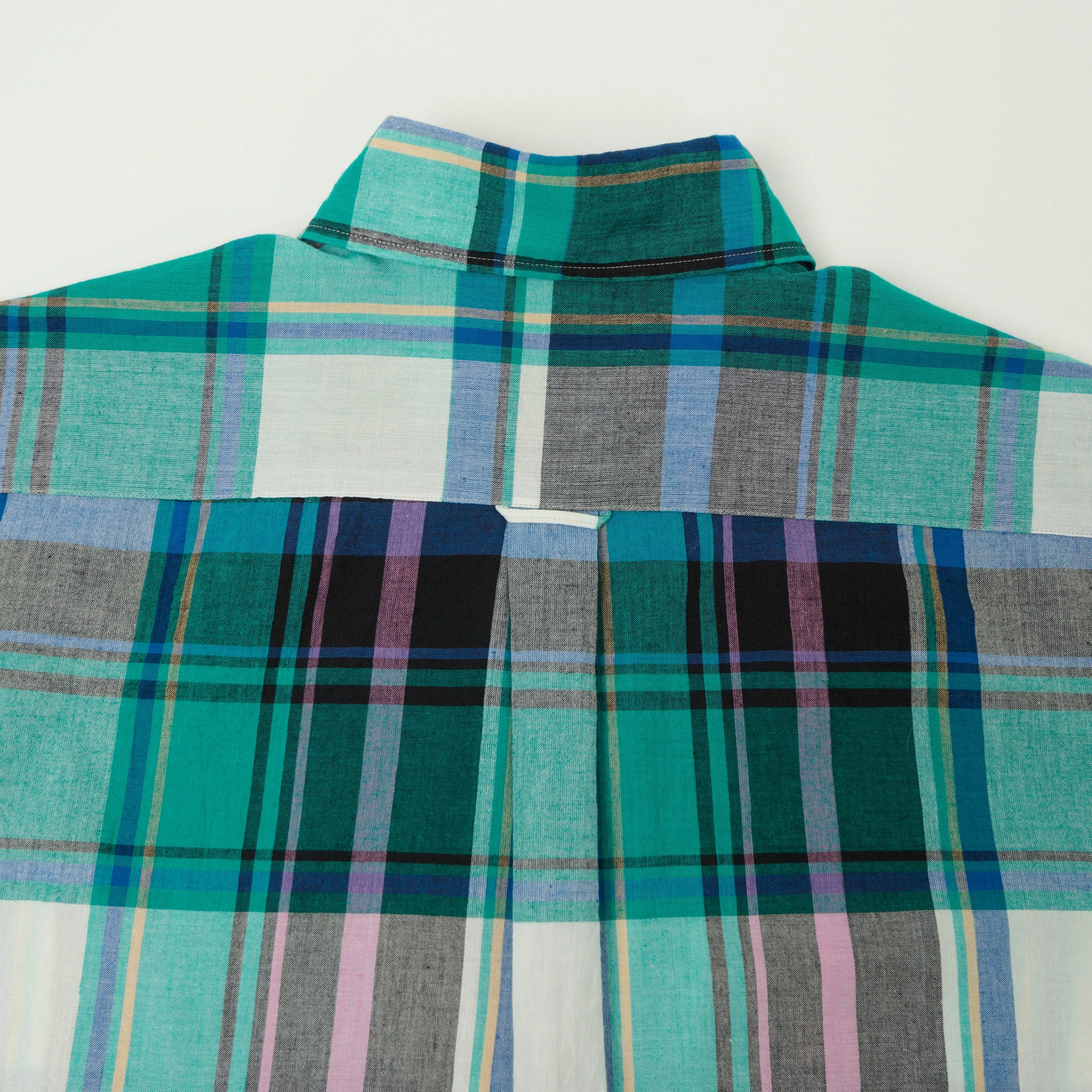 Beams Plus Madras Button Down Shirt - Green sold by Son of a Stag product image thumbnail 5