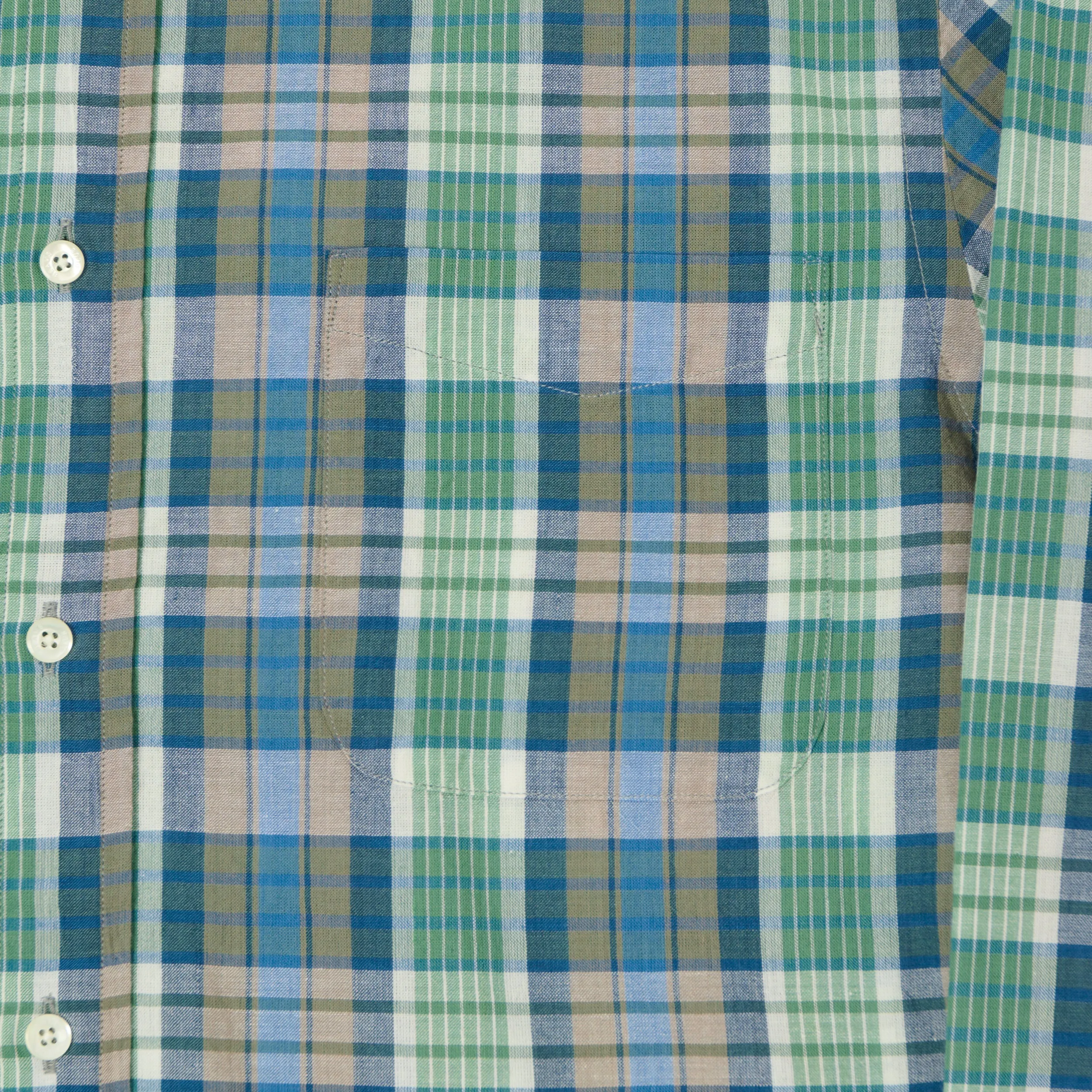 Beams Plus Madras Button Down Shirt - Blue sold by Son of a Stag product image thumbnail 4
