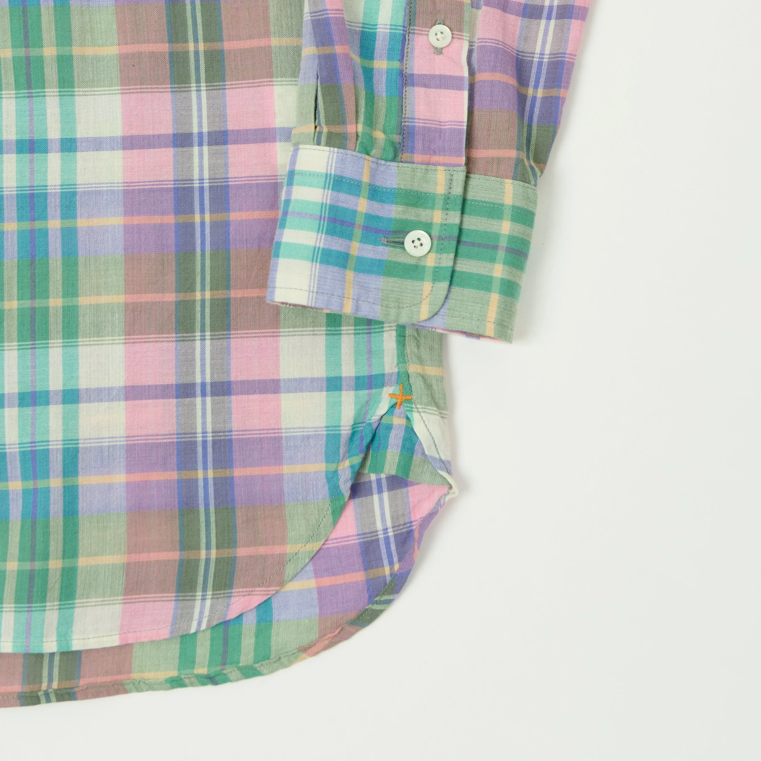 Beams Plus Madras Button Down Shirt - Pink sold by Son of a Stag product image thumbnail 3