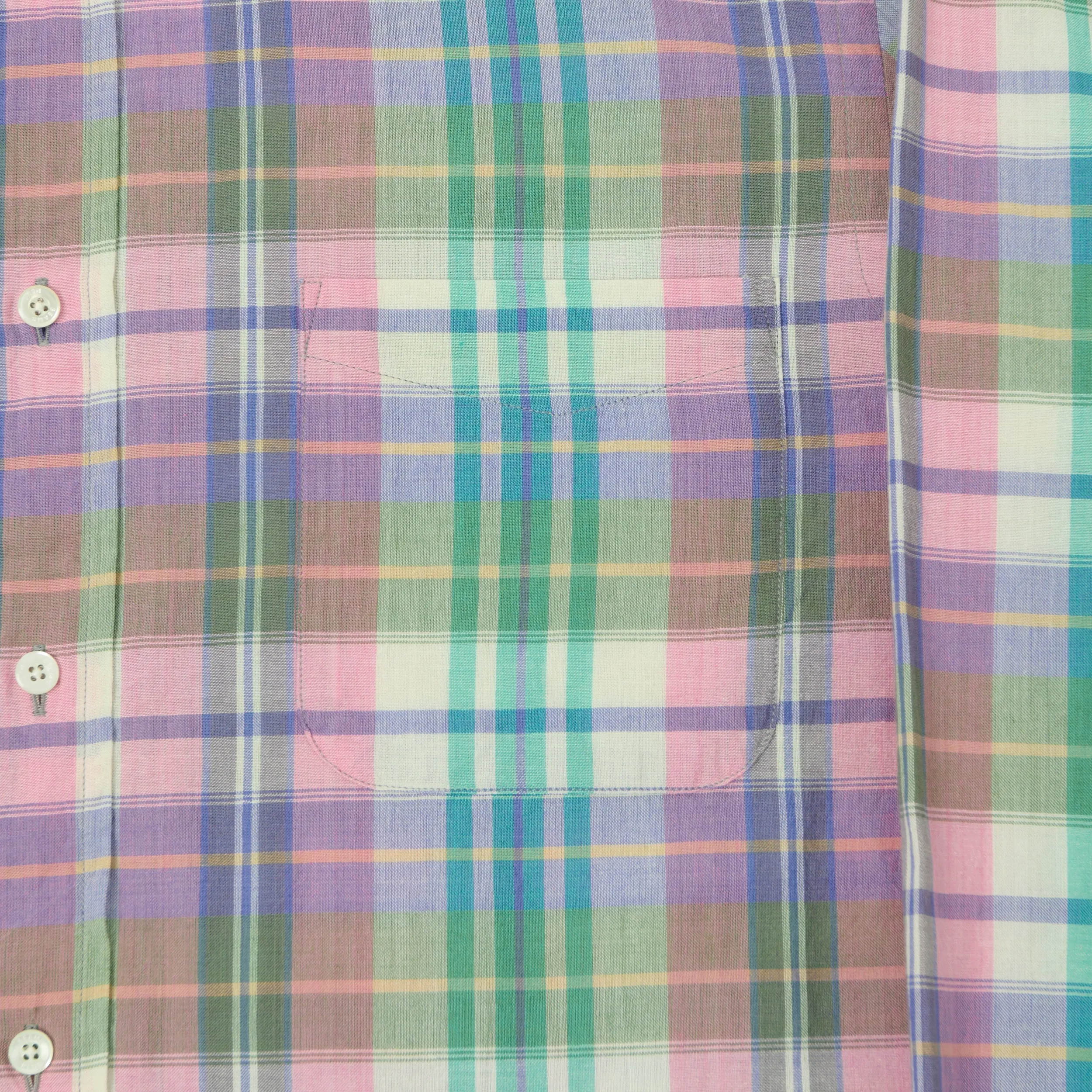 Beams Plus Madras Button Down Shirt - Pink sold by Son of a Stag product image thumbnail 4