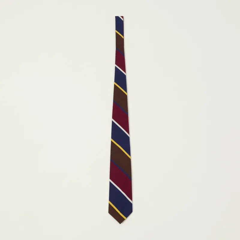 Beams Plus Preppy Striped Tie - Navy/Burgundy made by BEAMS PLUS