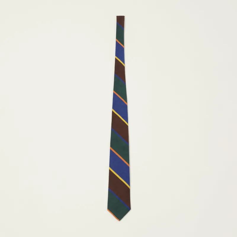Beams Plus Preppy Striped Tie - Blue/Green made by BEAMS PLUS