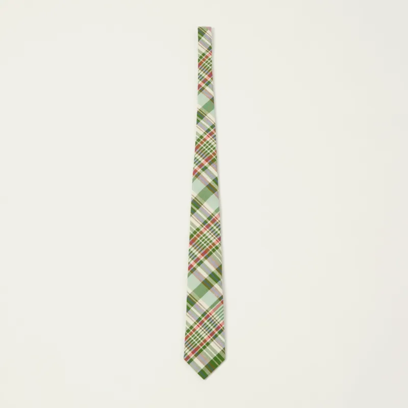 Beams Plus Madras Panel Tie - Green made by BEAMS PLUS