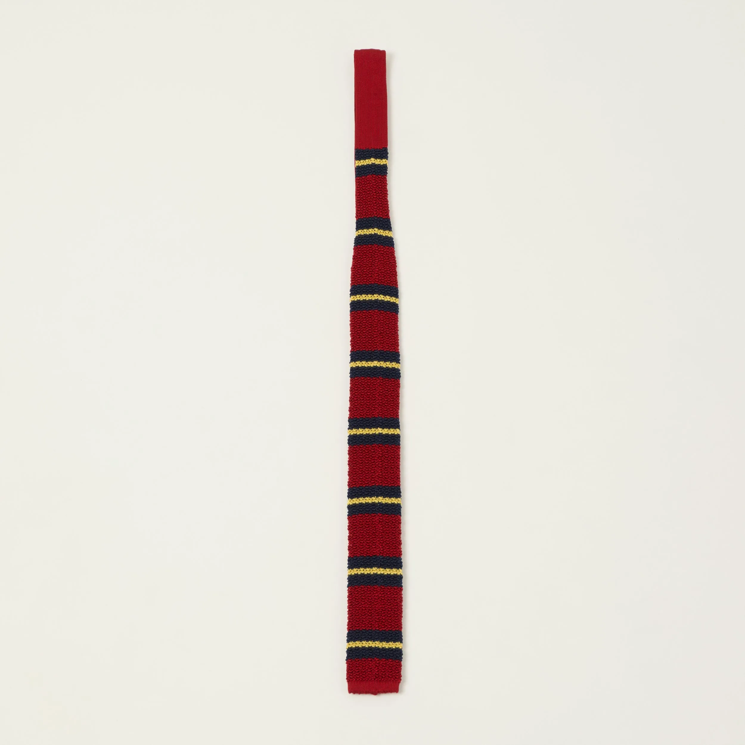 Beams Plus Striped Knitted Tie - Red sold by Son of a Stag