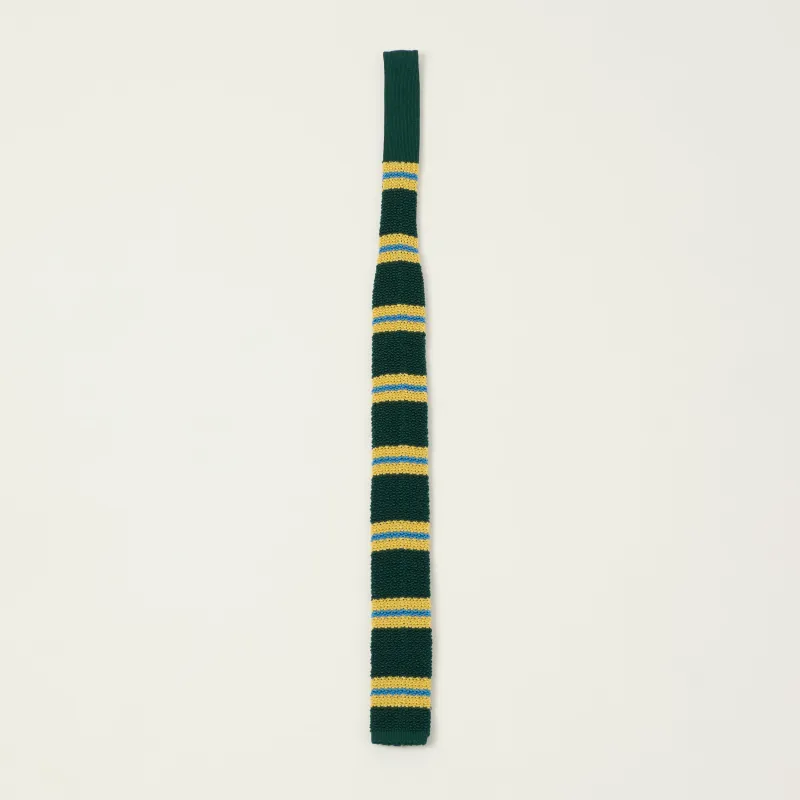 Beams Plus Striped Knitted Tie - Green made by BEAMS PLUS