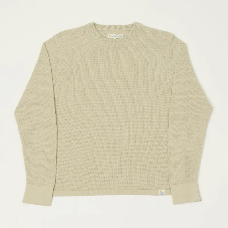 Merz b. Schwanen 'Good Basics' Lightweight Waffle Knit Sweater - Sand sold by Son of a Stag
