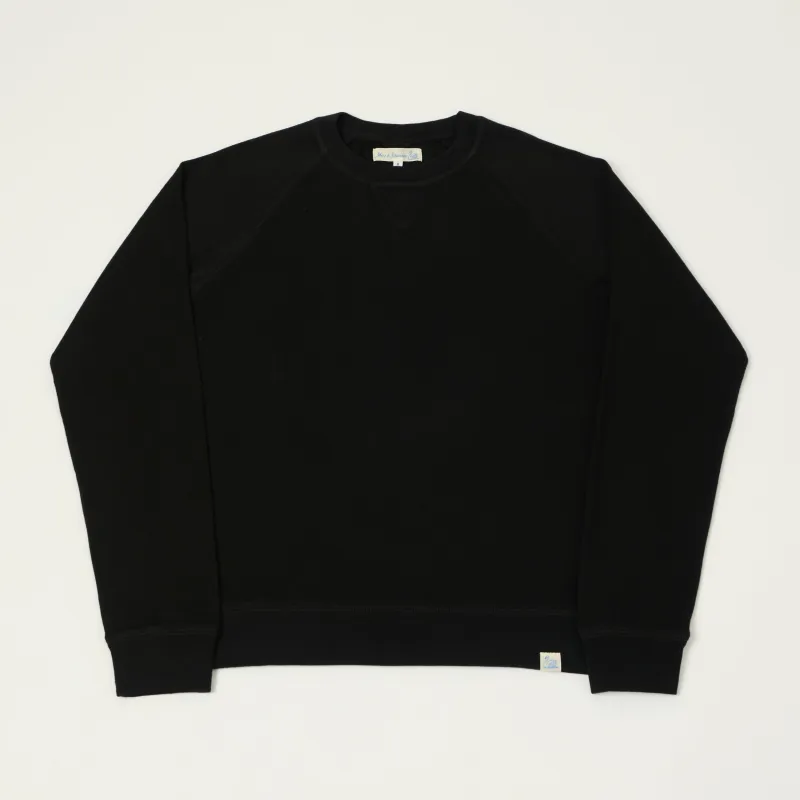 Merz b. Schwanen 'Good Basics' Organic Cotton Sweatshirt - Deep Black sold by Son of a Stag