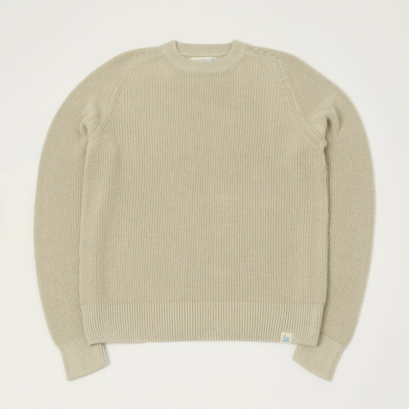Merz b. Schwanen 'Good Basics' Cotton Ribbed Sweater - Sand sold by Son of a Stag