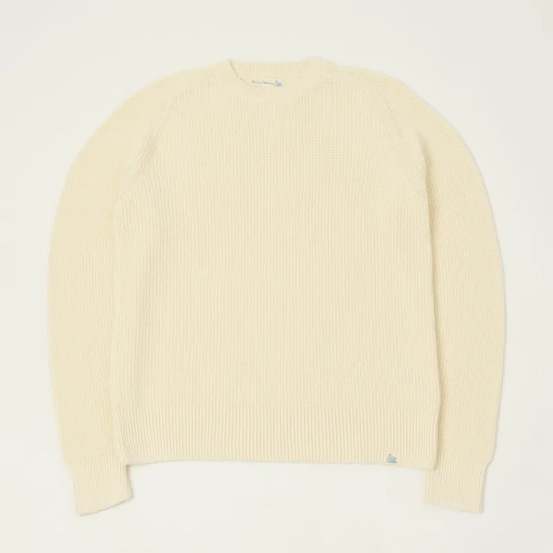 Merz b. Schwanen 'Good Basics' Cotton Ribbed Sweater - Nature sold by Son of a Stag