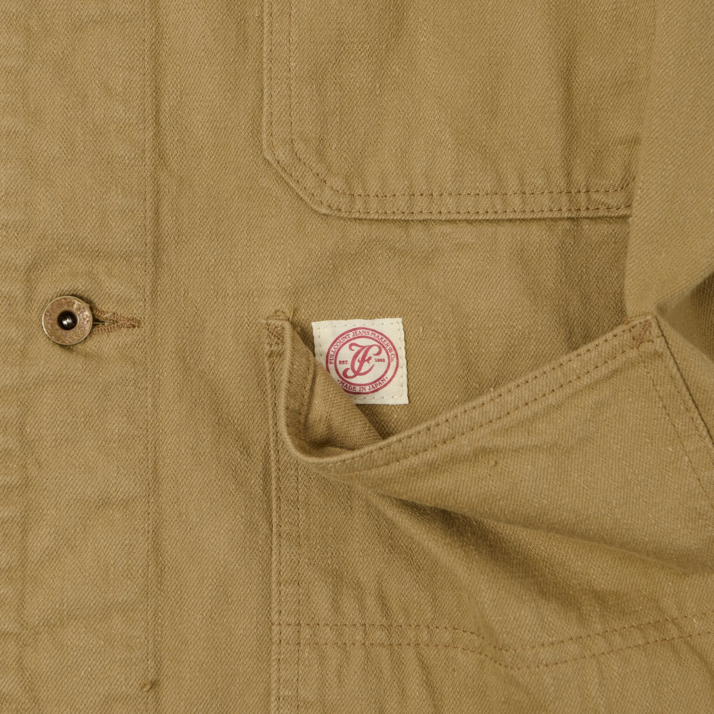 FULLCOUNT 2015 Denim Chore Jacket - Beige sold by Son of a Stag product image thumbnail 3