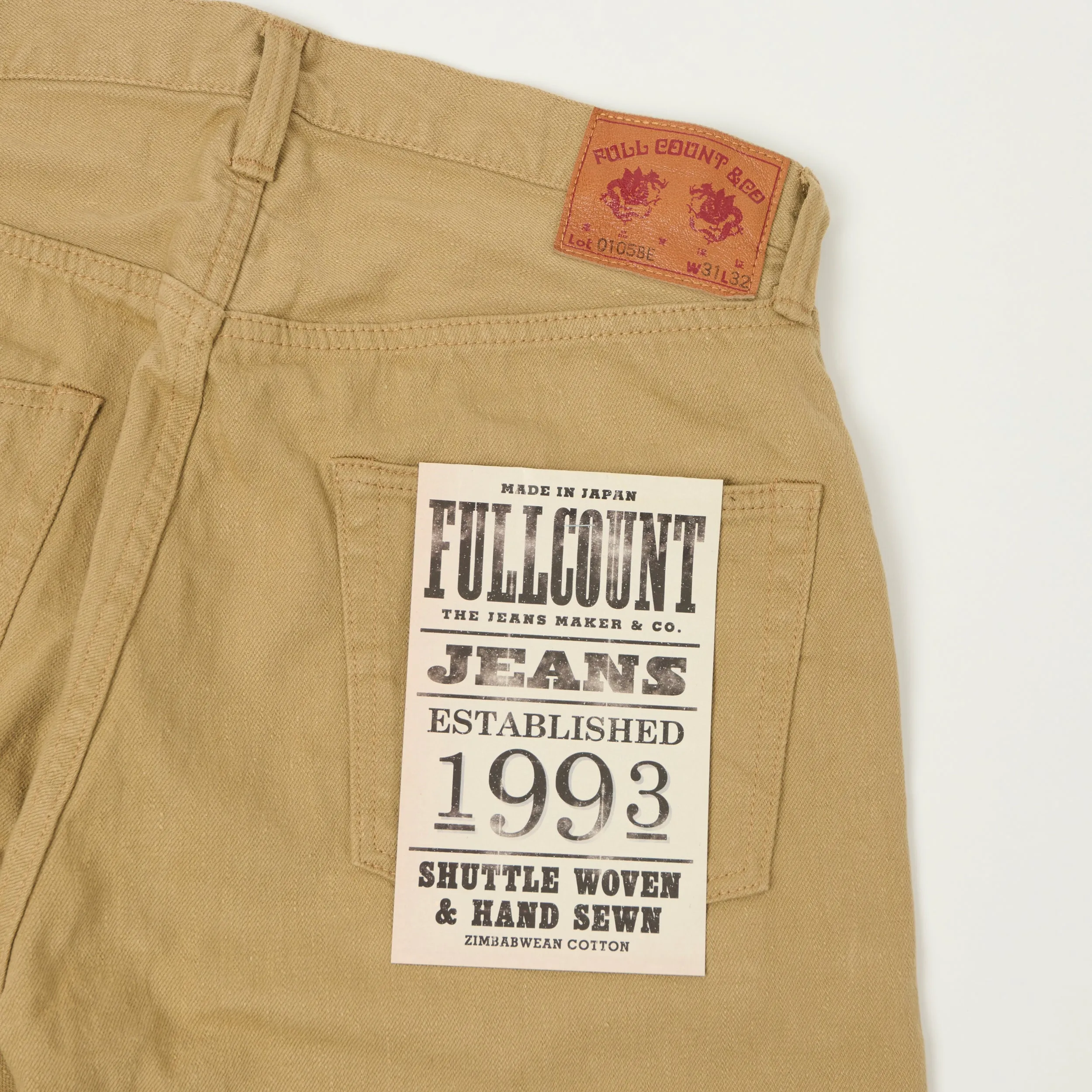 FULLCOUNT 0105 12oz Wide Straight Jean - Beige sold by Son of a Stag product image thumbnail 2
