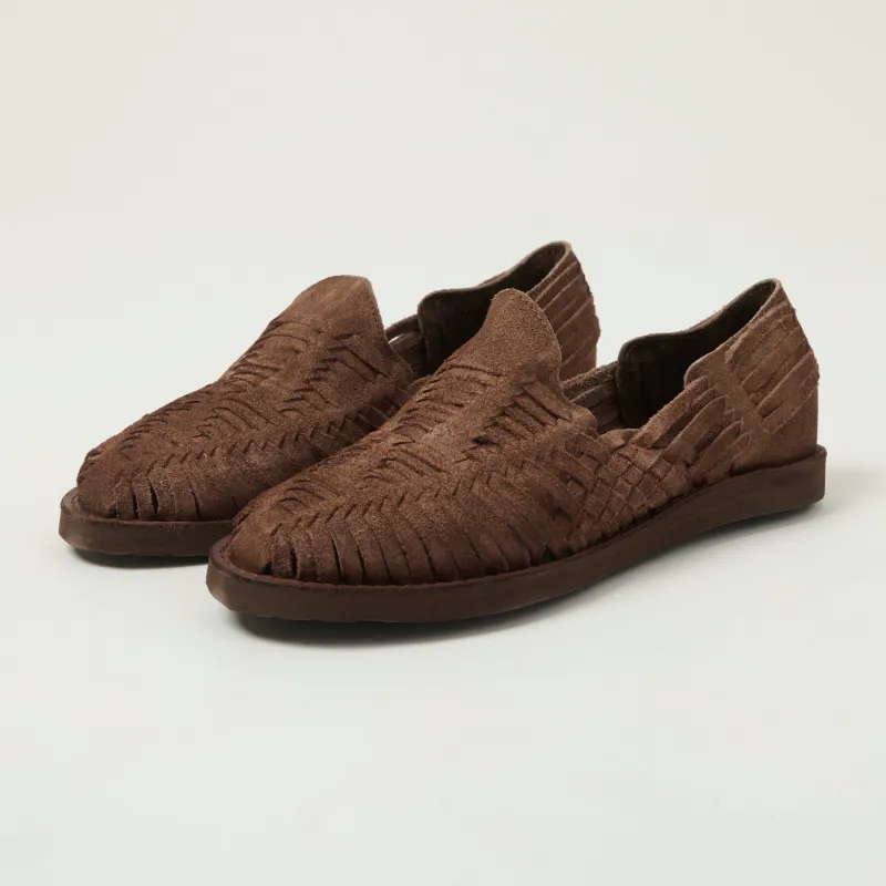 Chamula Cancun Woven Huarache Suede Shoe - Cafe made by Chamula