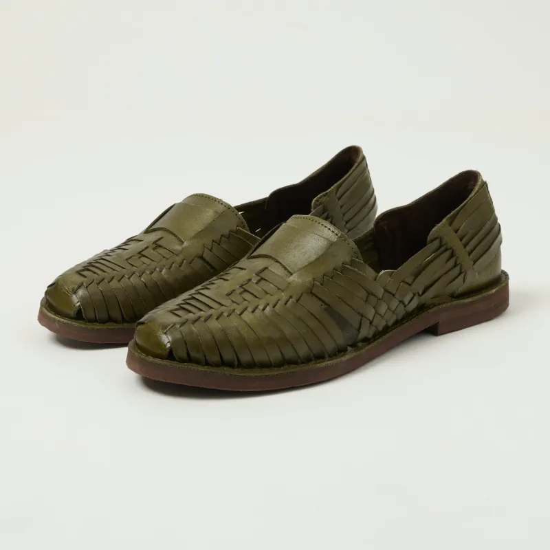 Chamula Brasilia Woven Huarache Shoe - Olive made by Chamula