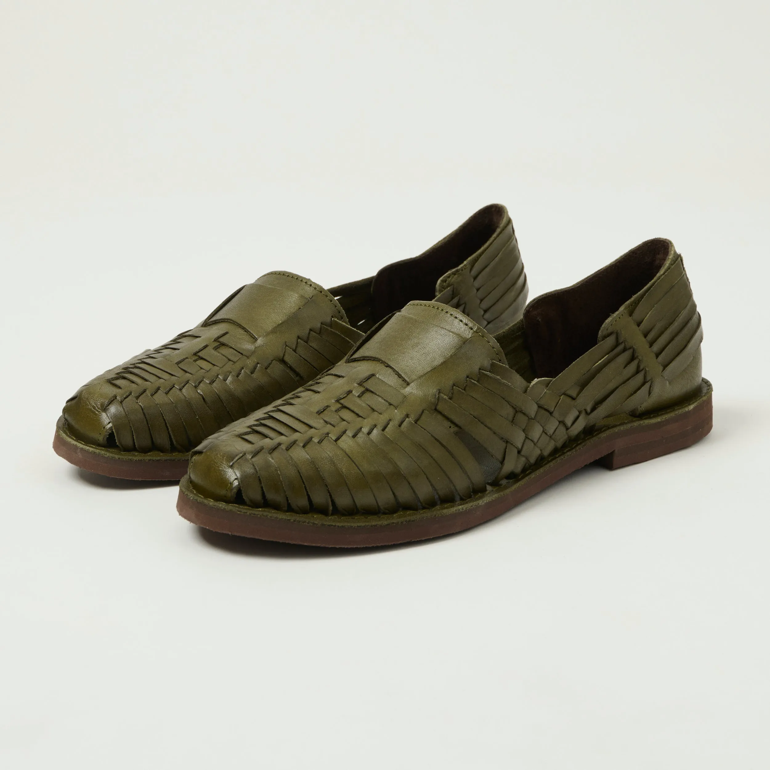Chamula Brasilia Woven Huarache Shoe - Olive sold by Son of a Stag