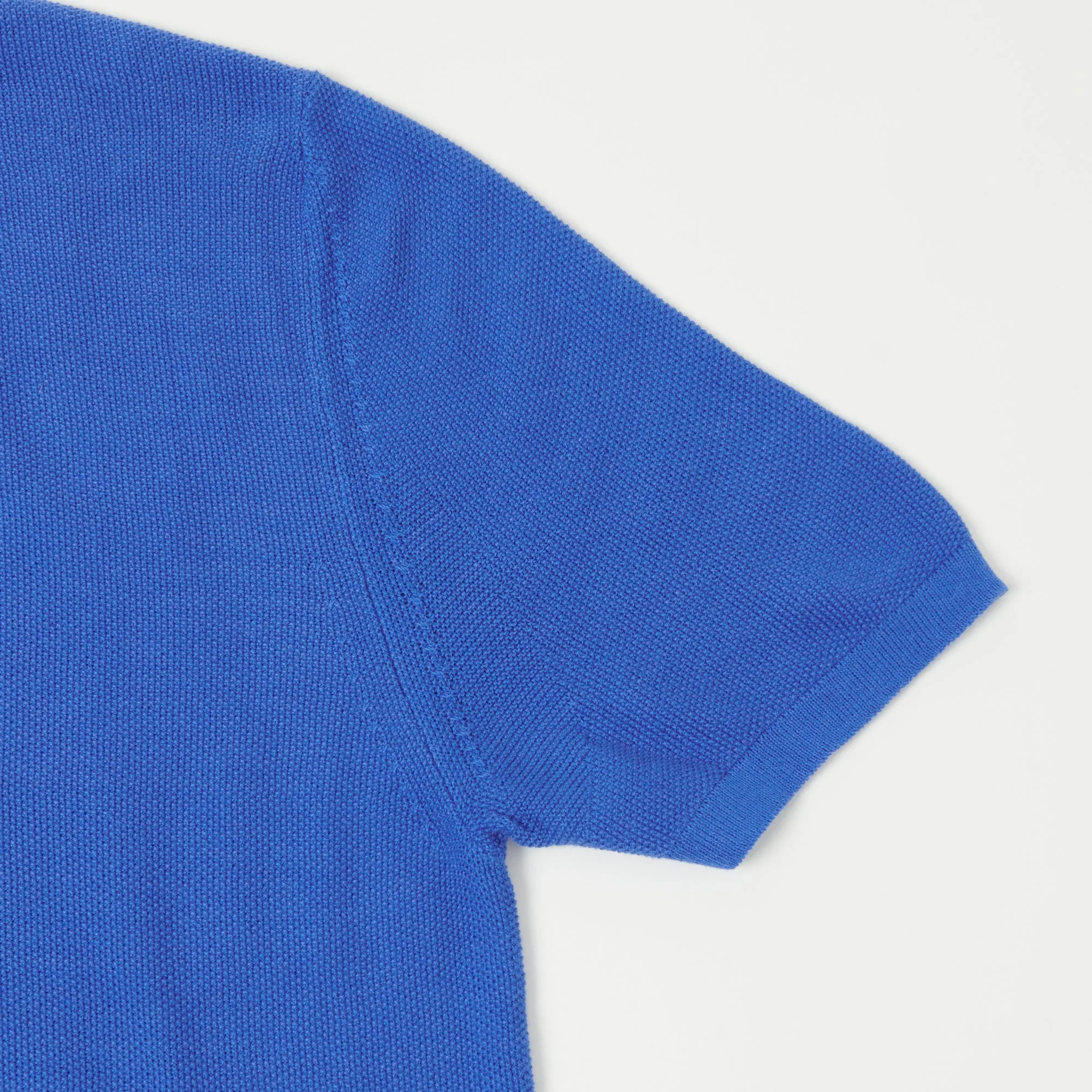 Merz b. Schwanen KPLP02 Plant Based Knitted Polo Shirt - Washed Blue sold by Son of a Stag product image thumbnail 4