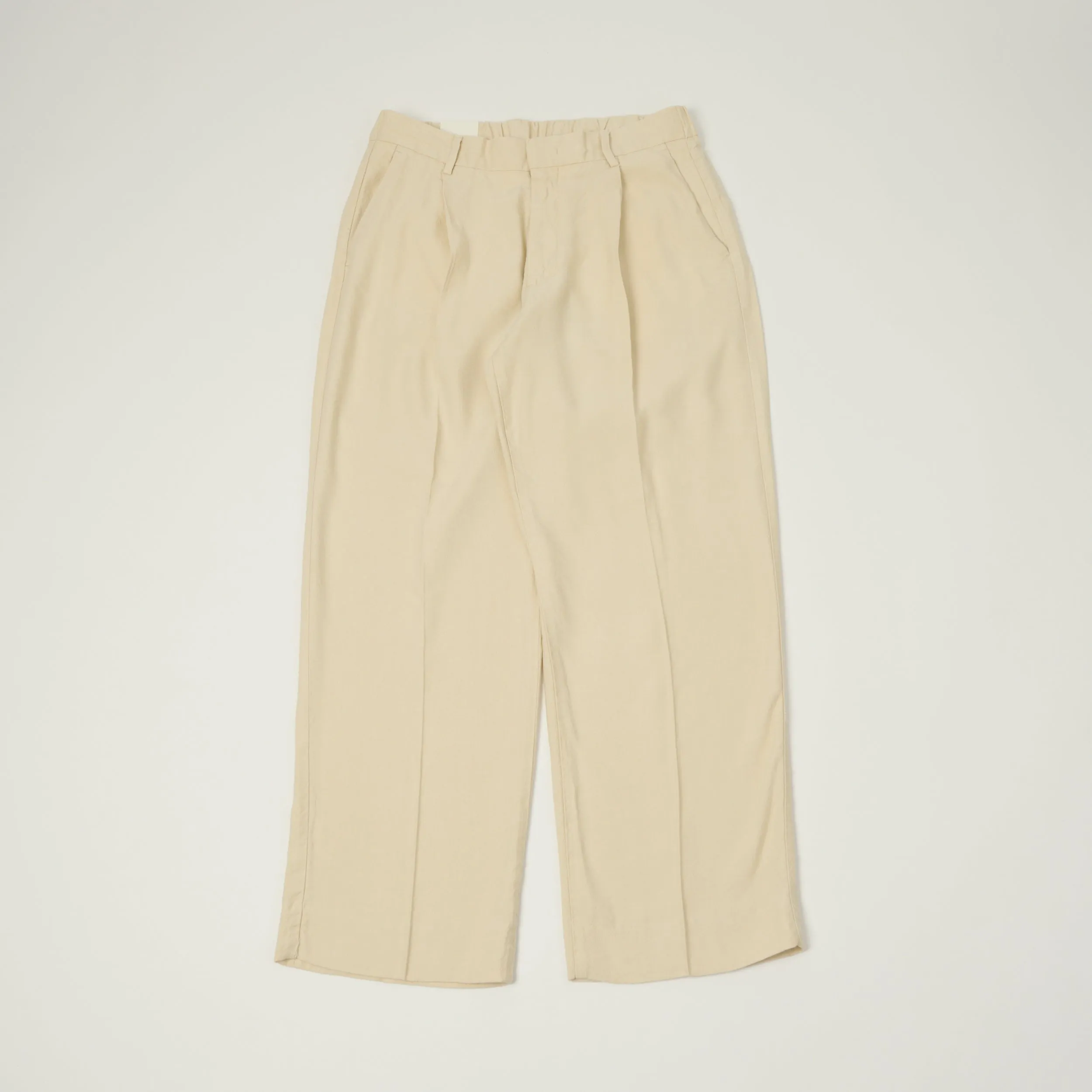 NN07 'Kay' Relaxed Linen Blend Pleated Trouser - Ivory sold by Son of a Stag