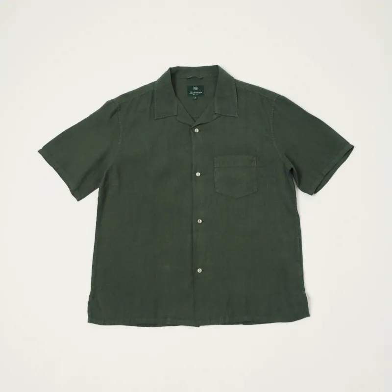 Knickerbocker 'Marina' Linen Camp Shirt - Deep Forest made by Knickerbocker