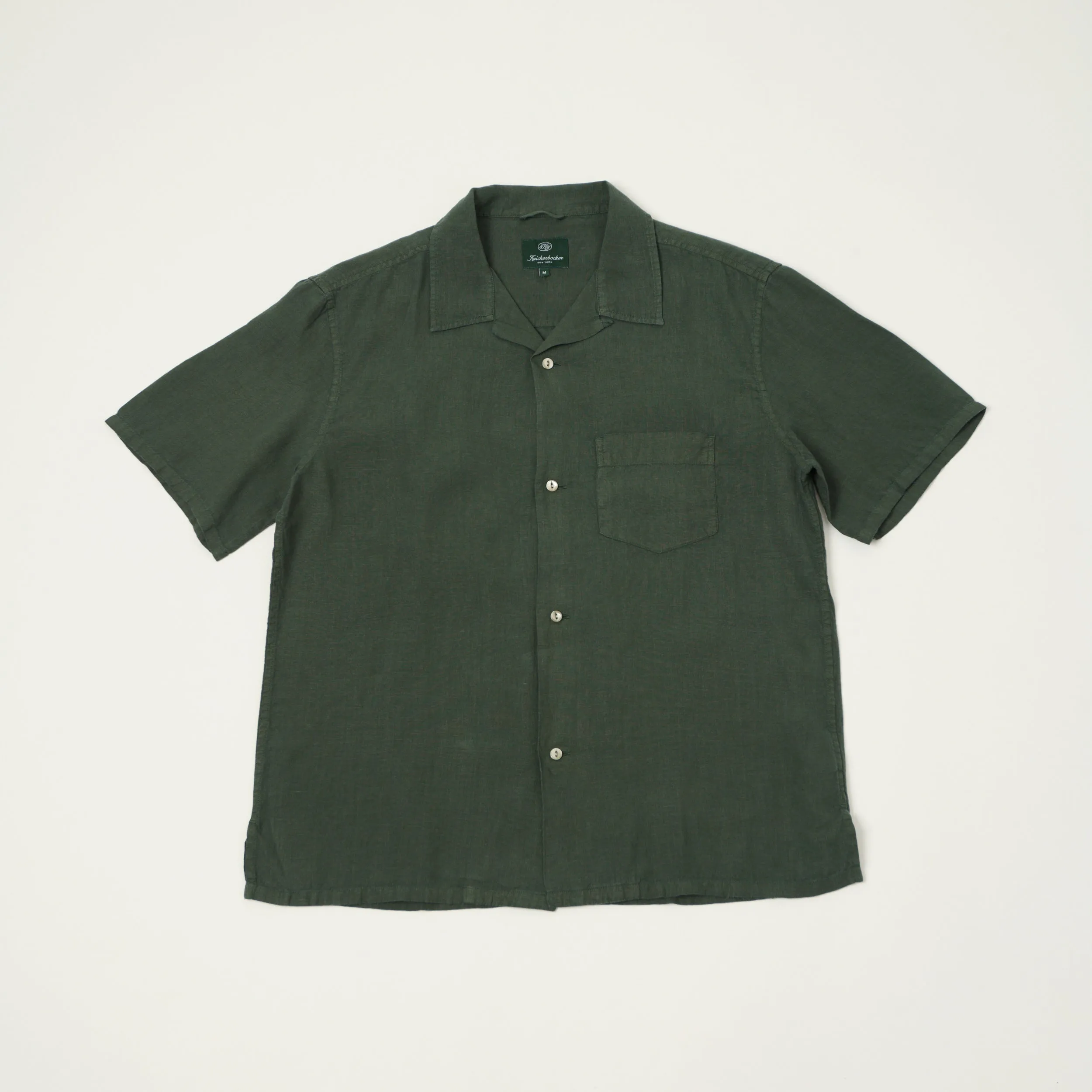 Knickerbocker 'Marina' Linen Camp Shirt - Deep Forest sold by Son of a Stag