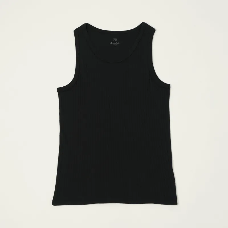 Knickerbocker Ribbed Tank Top - Black made by Knickerbocker