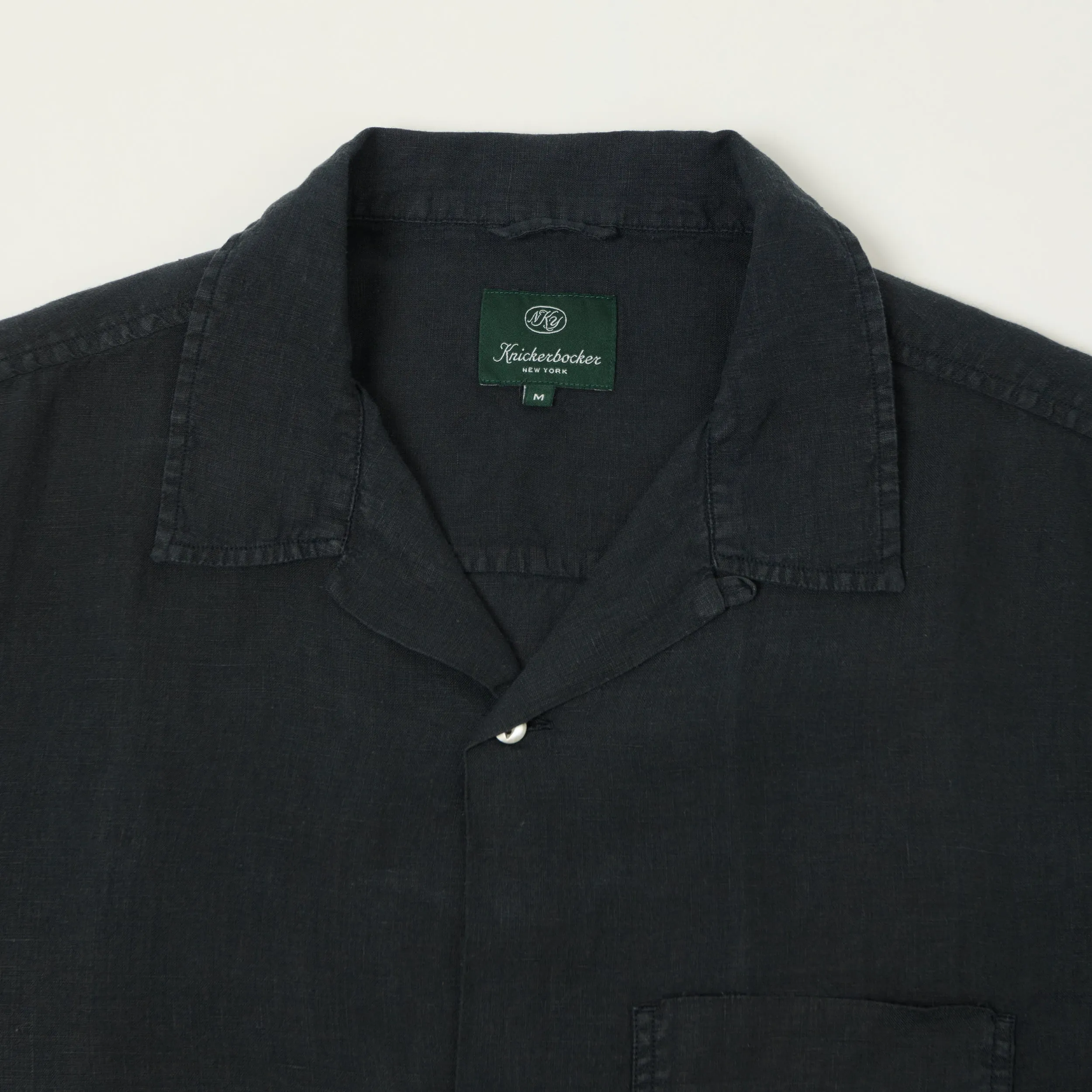 Knickerbocker 'Marina' Linen Camp Shirt - Black sold by Son of a Stag product image thumbnail 2