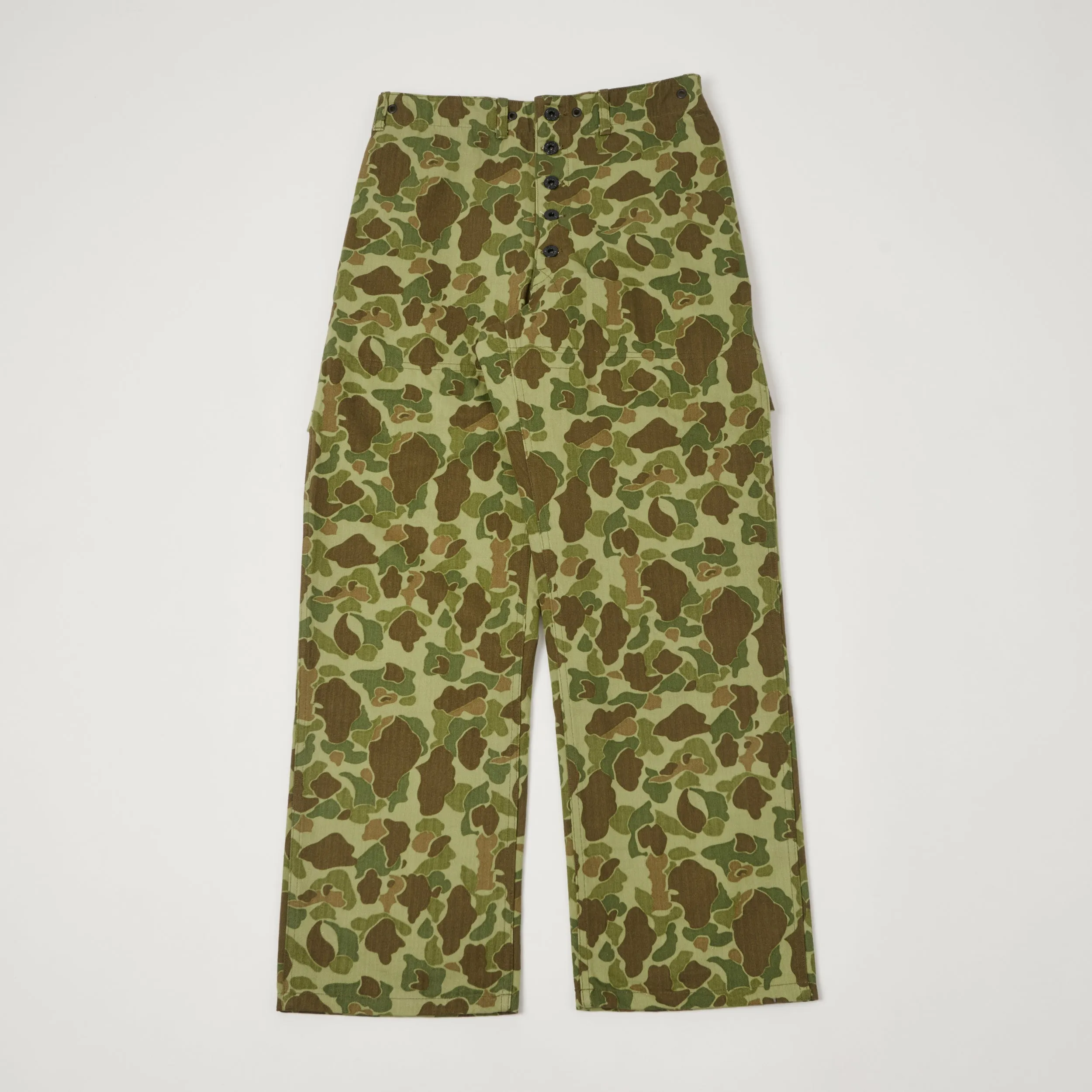 Buzz Rickson's U.S.M.C P-44 Herringbone Twill Trousers - Frogskin Camo sold by Son of a Stag
