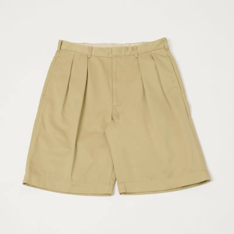 Nanamica Pleated Chino Shorts - Khaki made by Nanamica