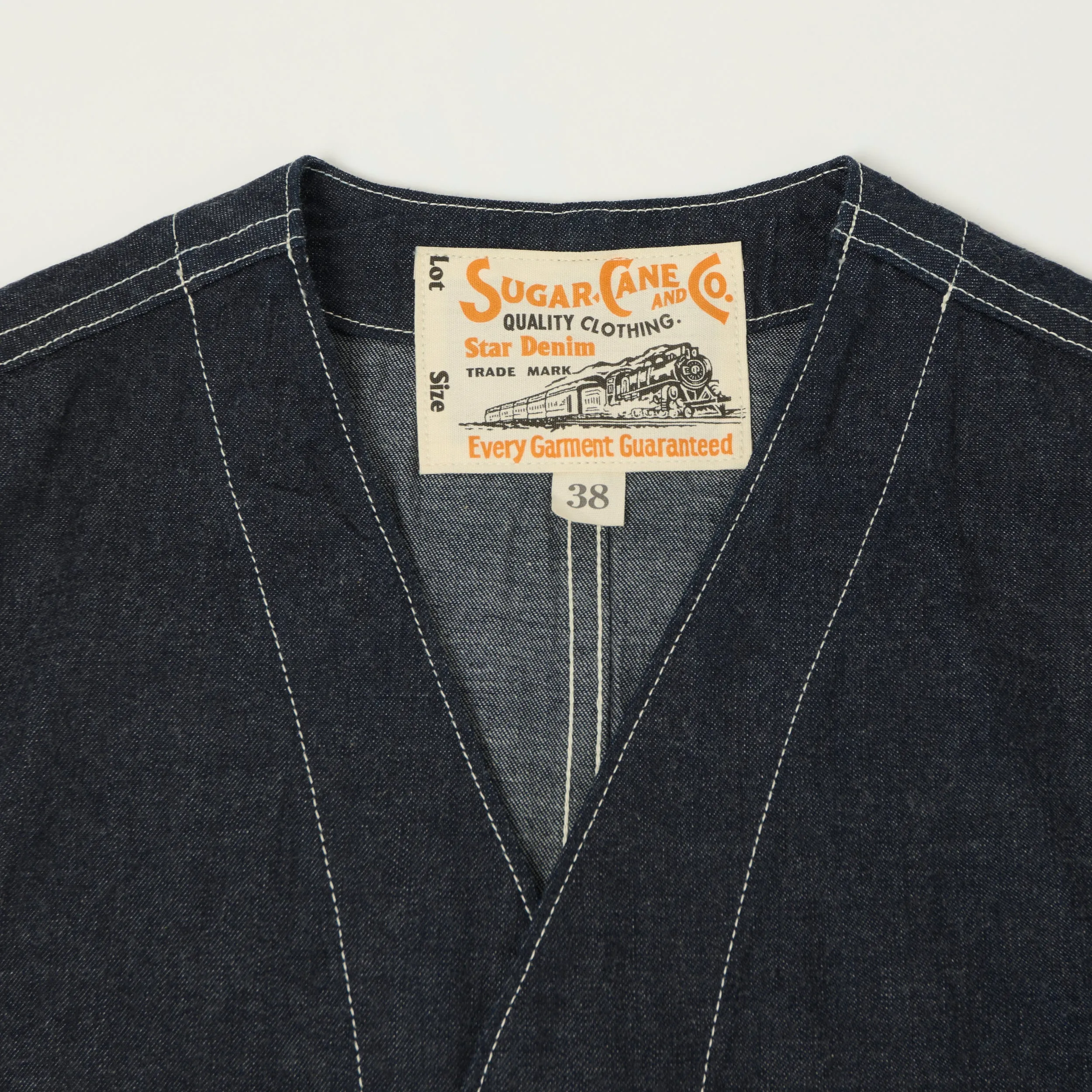 Sugar Cane 11oz Denim Work Vest - One Wash sold by Son of a Stag product image thumbnail 3