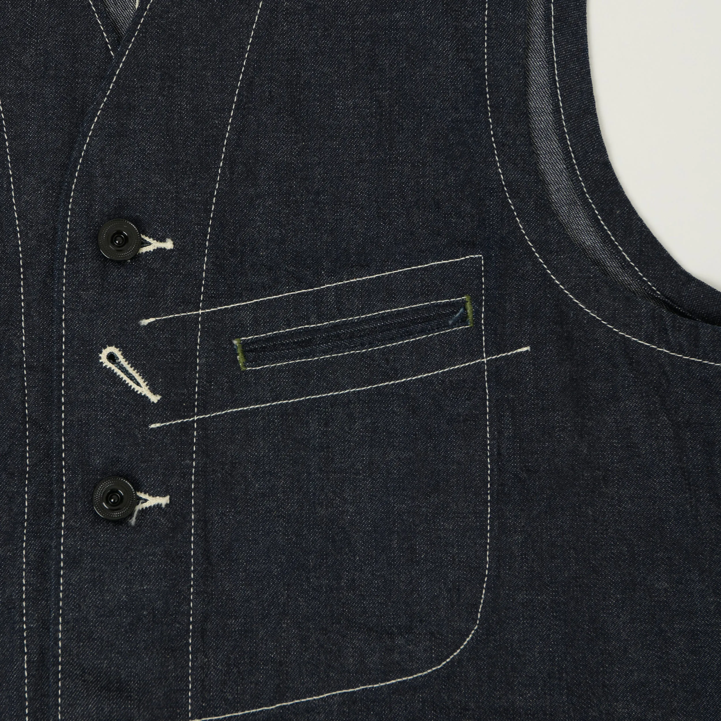 Sugar Cane 11oz Denim Work Vest - One Wash sold by Son of a Stag product image thumbnail 5