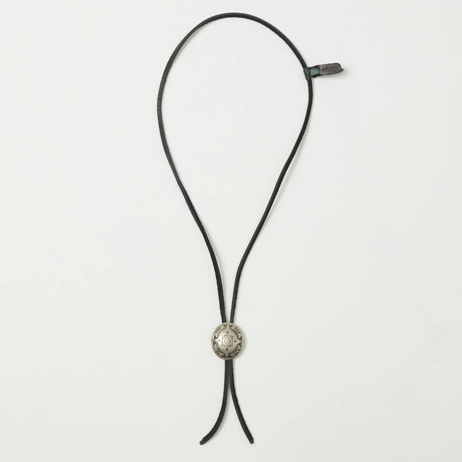 Yuketen Leather Bolo Tie w/Concho - Black sold by Son of a Stag