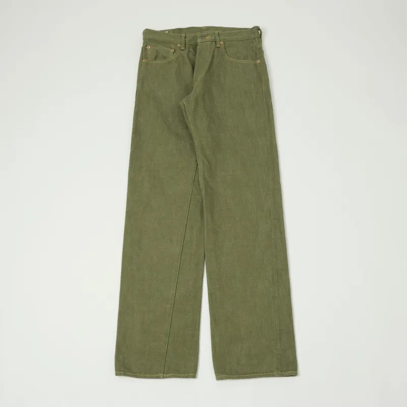 ONI Denim 266-OLD18 18oz Loose Straight Jean - Olive made by Oni
