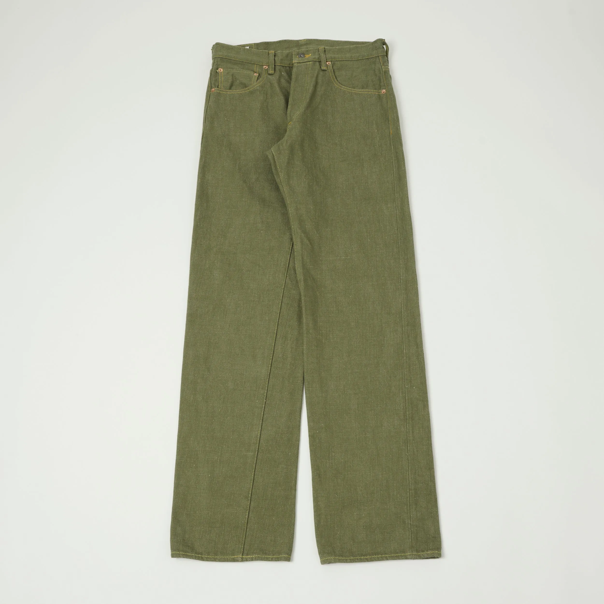 ONI Denim 266-OLD18 18oz Loose Straight Jean - Olive sold by Son of a Stag