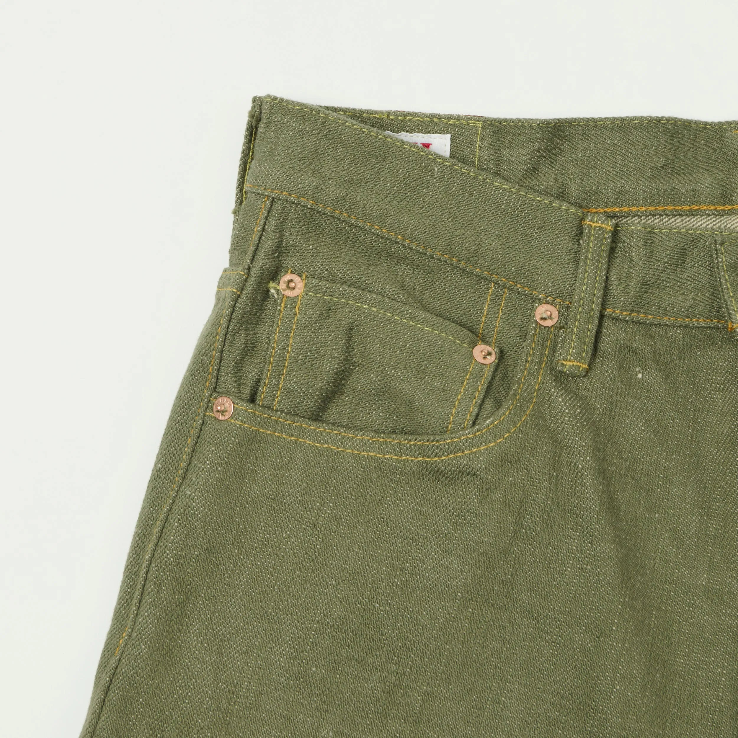 ONI Denim 266-OLD18 18oz Loose Straight Jean - Olive sold by Son of a Stag product image thumbnail 4