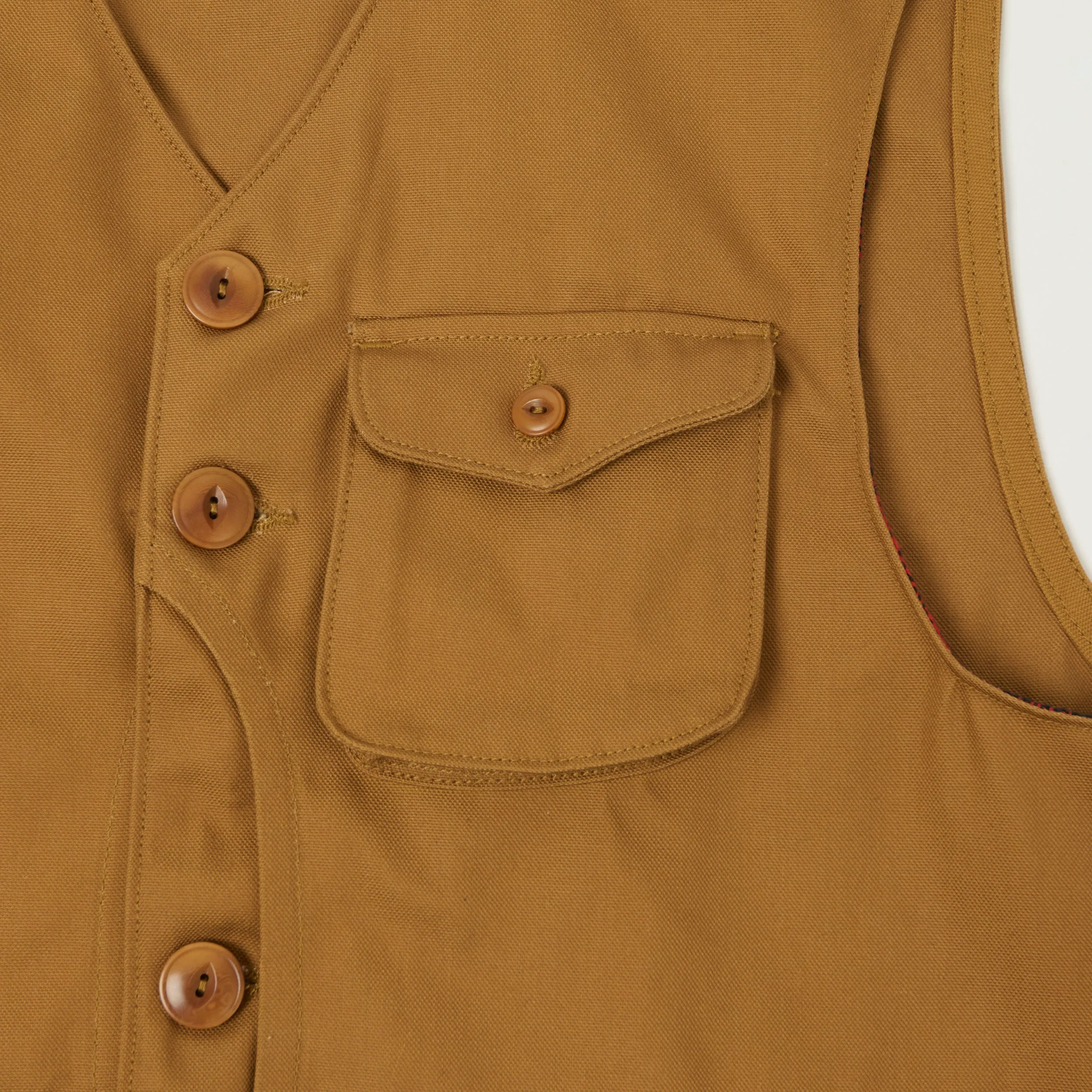 Freenote Cloth 'Keynot' Duck Canvas Hunting Vest - Brown sold by Son of a Stag product image thumbnail 4
