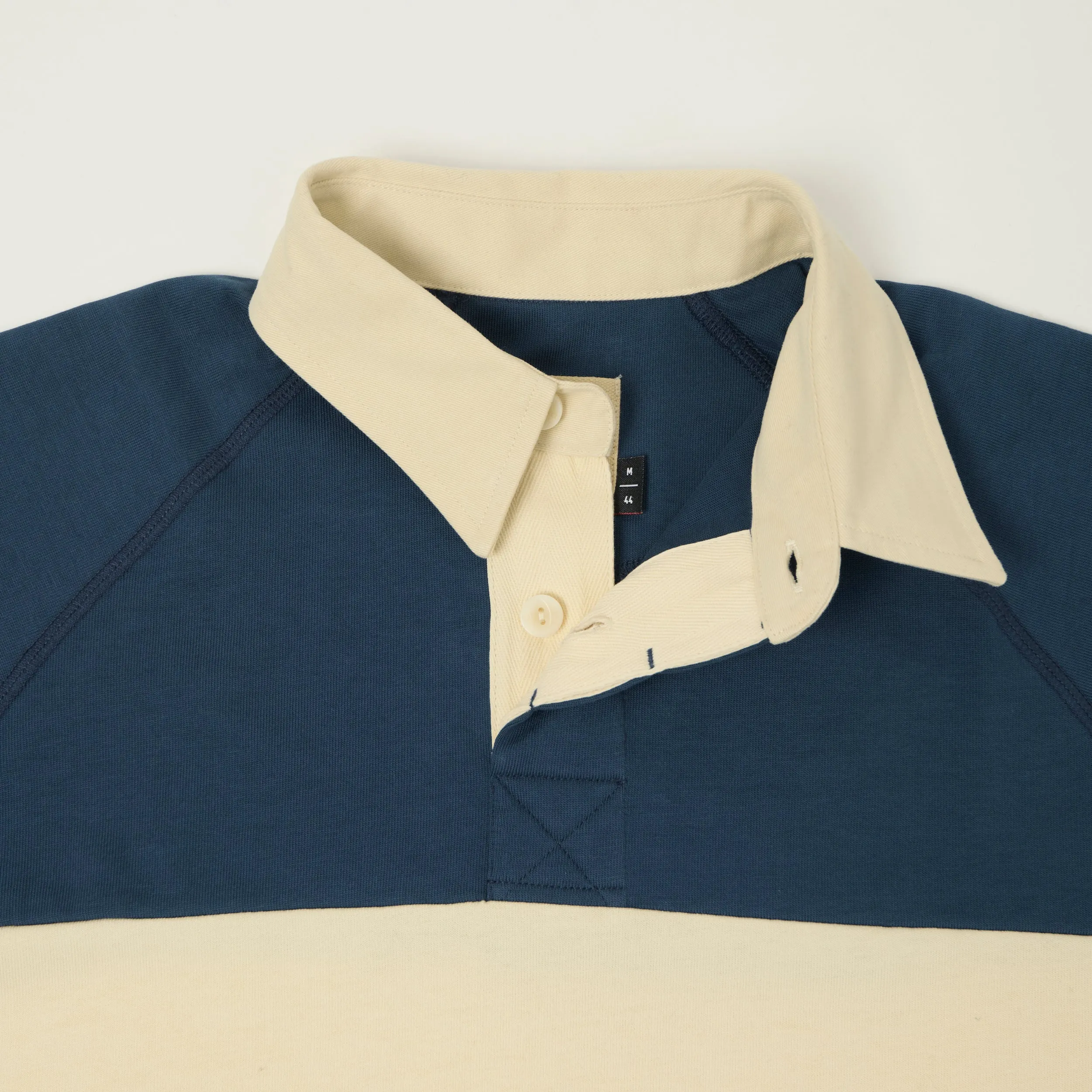 Heimat Raglan Sleeve Rugby Shirt - Trail Blue/Seashell sold by Son of a Stag product image thumbnail 5