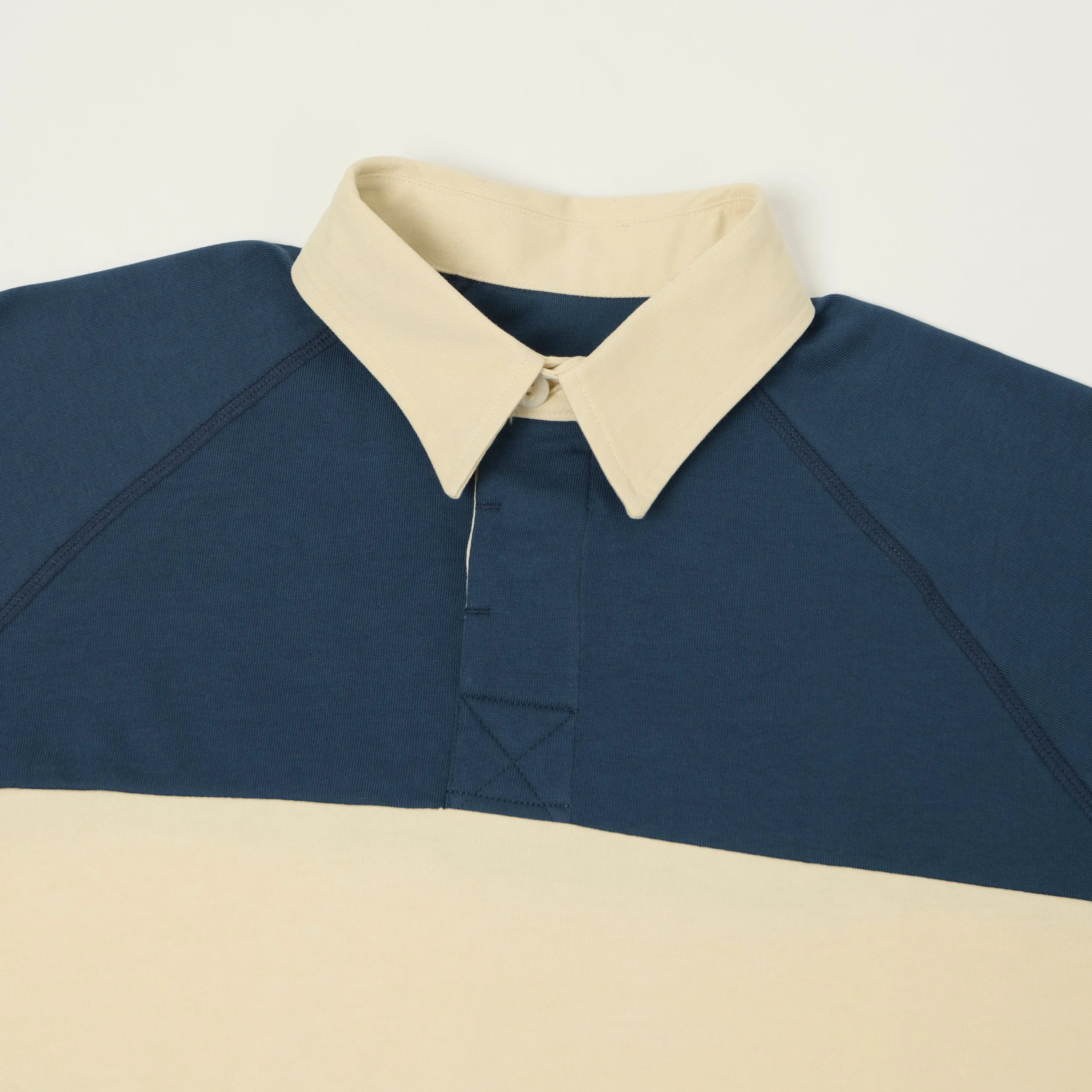 Heimat Raglan Sleeve Rugby Shirt - Trail Blue/Seashell sold by Son of a Stag product image thumbnail 2