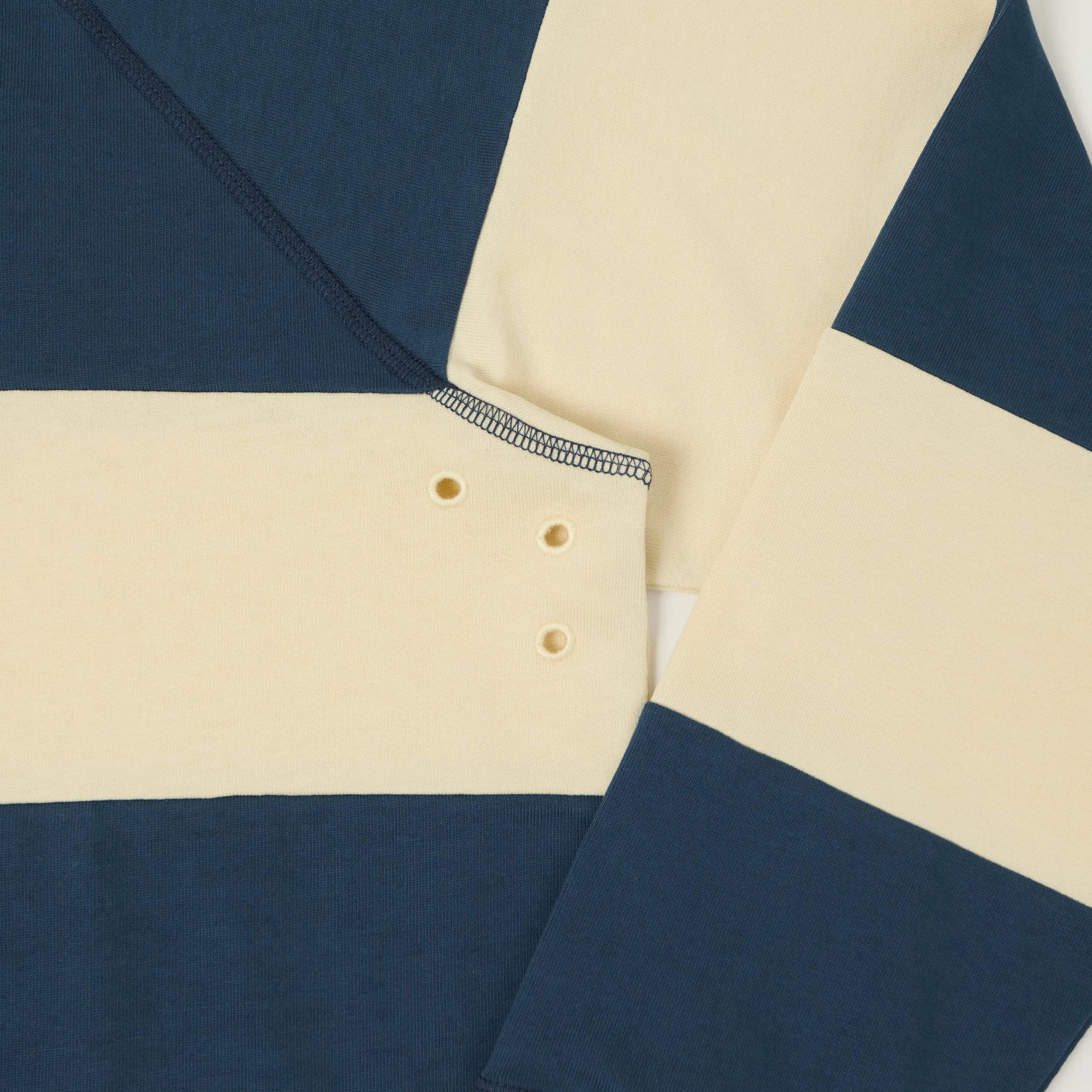 Heimat Raglan Sleeve Rugby Shirt - Trail Blue/Seashell sold by Son of a Stag product image thumbnail 4