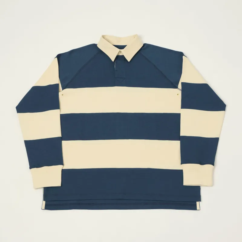 Heimat Raglan Sleeve Rugby Shirt - Trail Blue/Seashell made by Son of a Stag