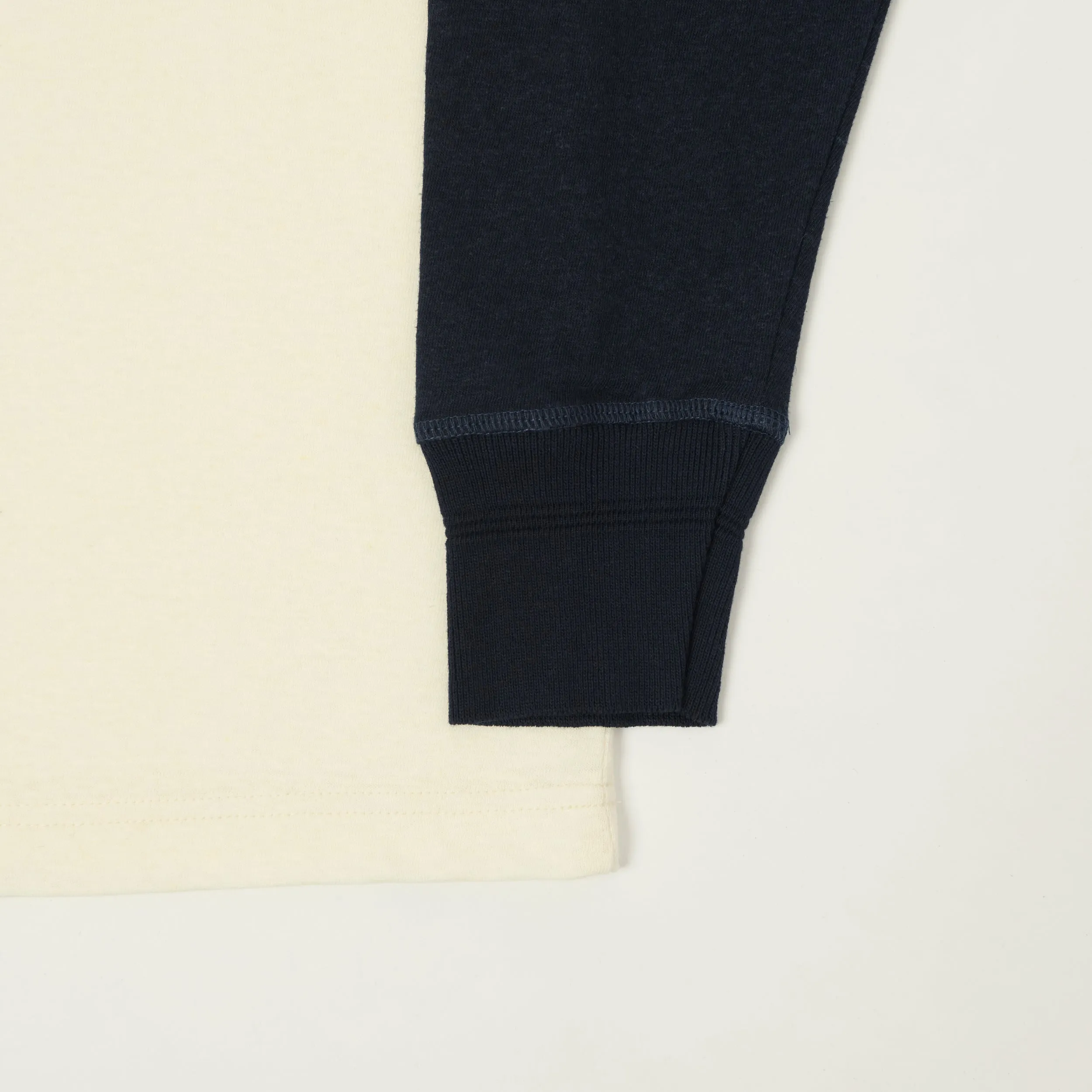 Heimat Raglan Sleeve Cotton Hemp Contrast T-Shirt - Seashell/Ink sold by Son of a Stag product image thumbnail 3
