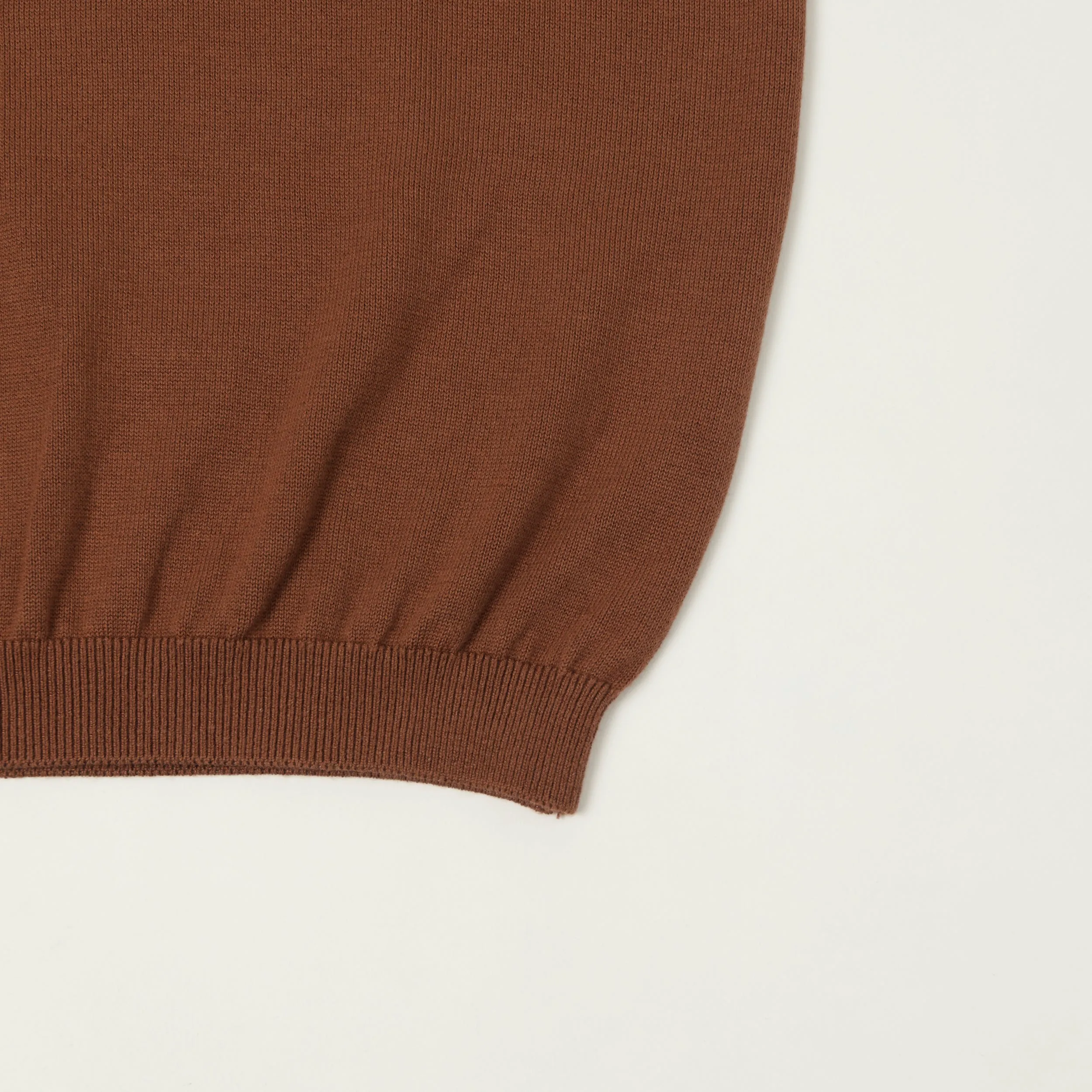 Fujito Knit Skipper Polo Shirt - Brown sold by Son of a Stag product image thumbnail 3