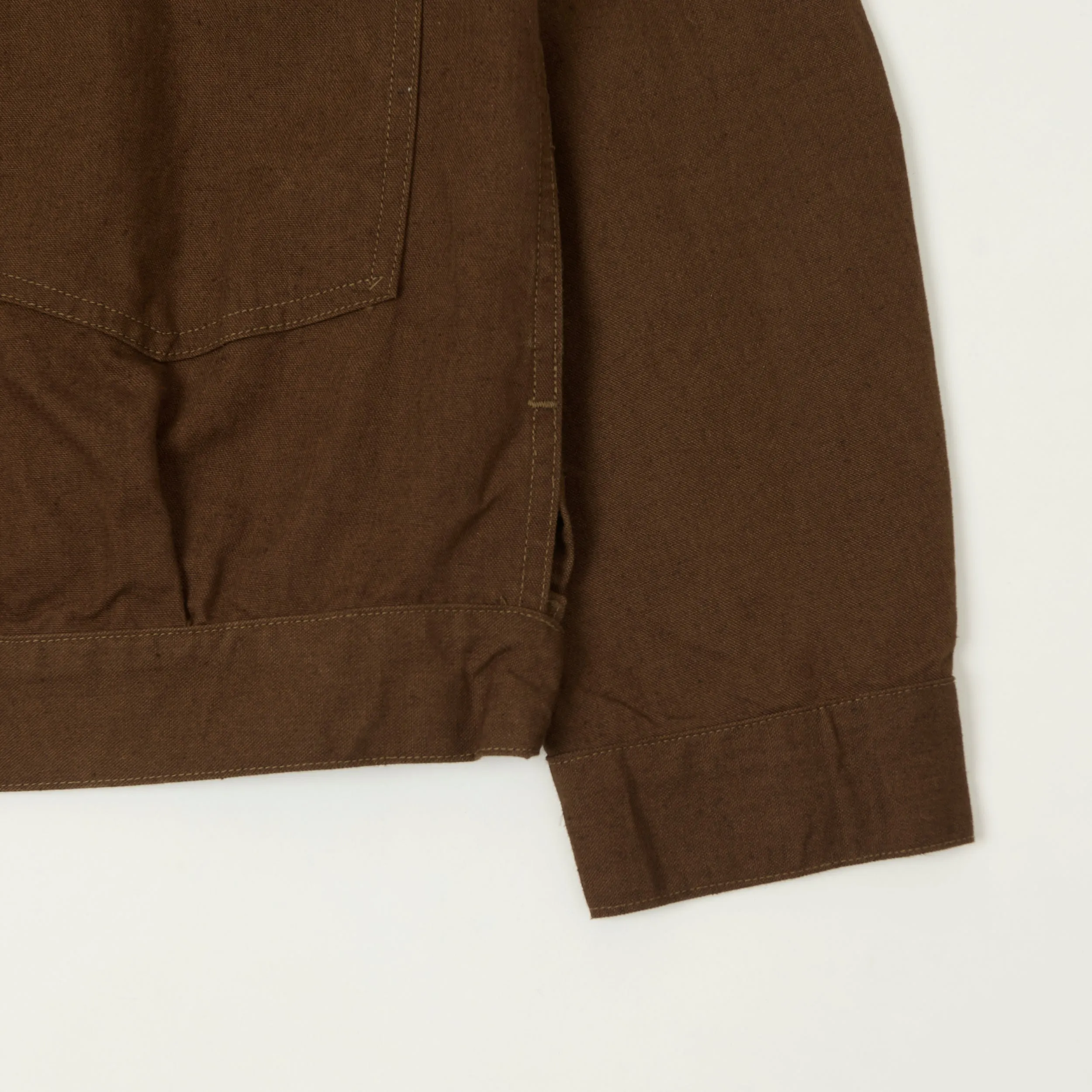 A Vontade Cotton/Hemp Coal Mine Blouse Jacket - Dark Brown sold by Son of a Stag product image thumbnail 4
