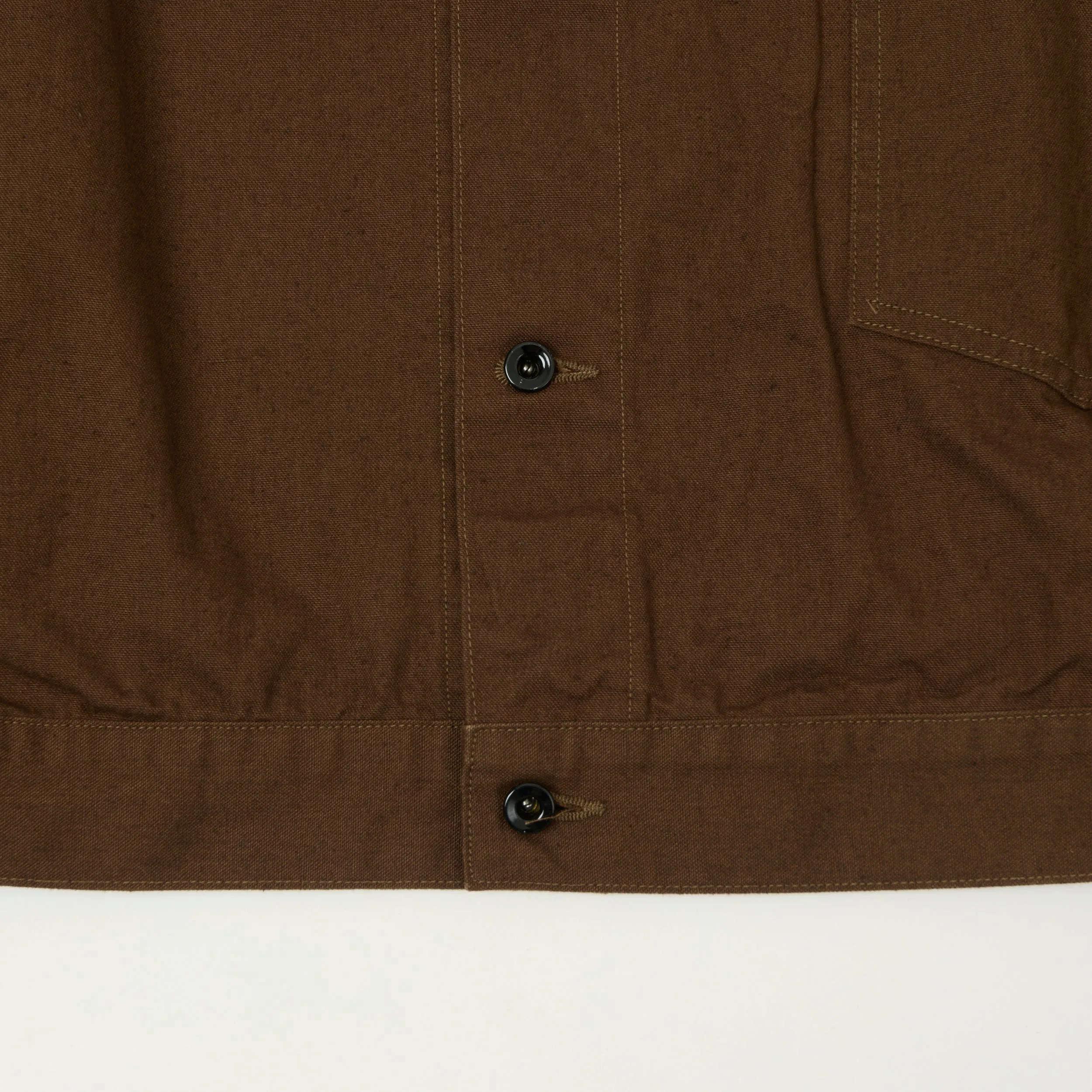 A Vontade Cotton/Hemp Coal Mine Blouse Jacket - Dark Brown sold by Son of a Stag product image thumbnail 5